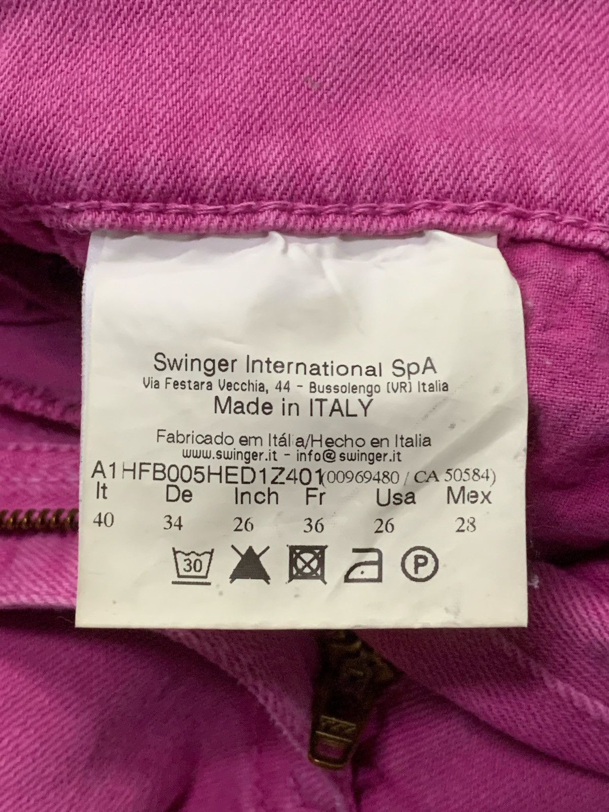 Versace Cross Zip Up Zipper Pink Pants