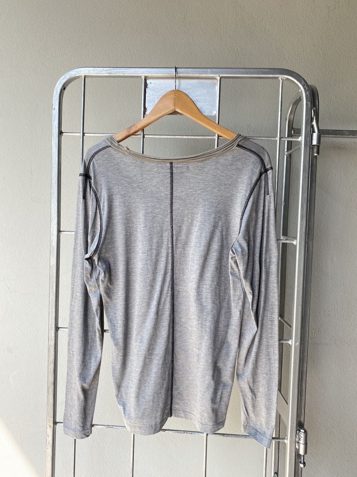 Katharine Hamnett London KATHARINE HAMNETT LONDON Gray Sheer Long-Sleeve Tee Size M / US 6-8 / IT 42-44 - 2 Thumbnail