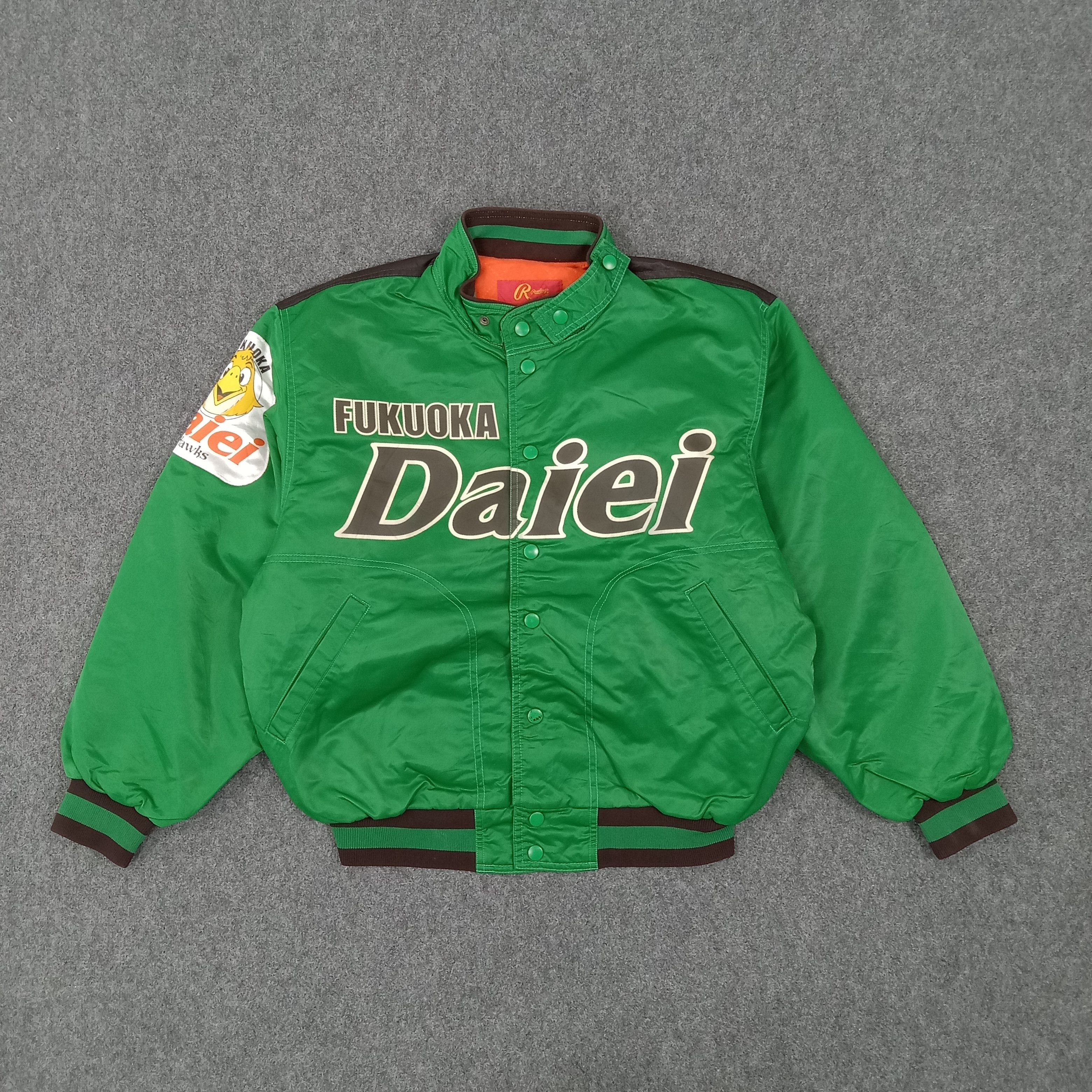 Asics × MLB × Vintage Fukuoka Daiei Hawks Japanese Baseball Team Jacket Size US L / EU 52-54 / 3 - 4 Thumbnail