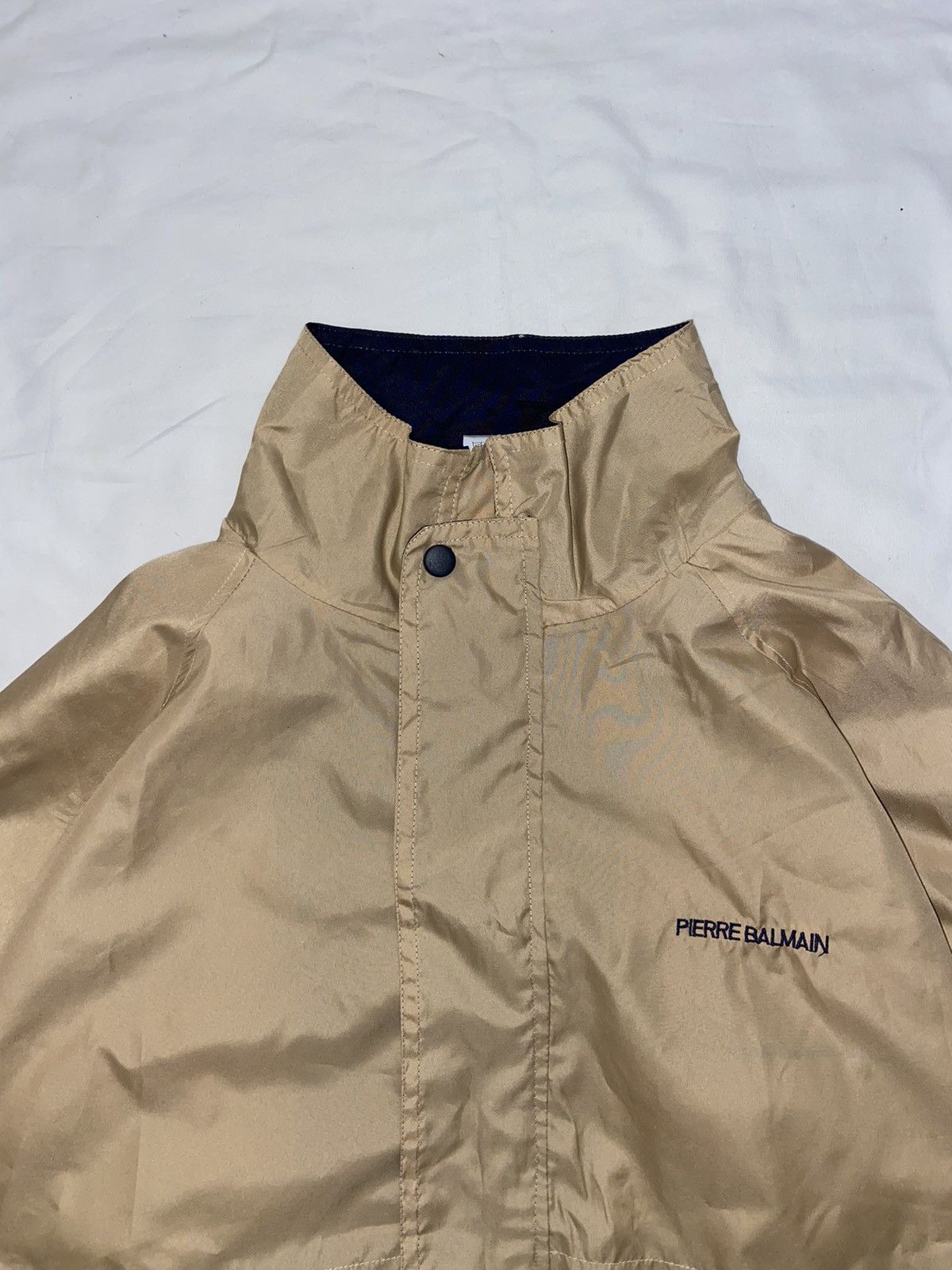 Pierre Balmain × Vintage Pierre Balmain Vintage 90s Beige Navy Light Jacket Luxury Size US L / EU 52-54 / 3 - 4 Thumbnail