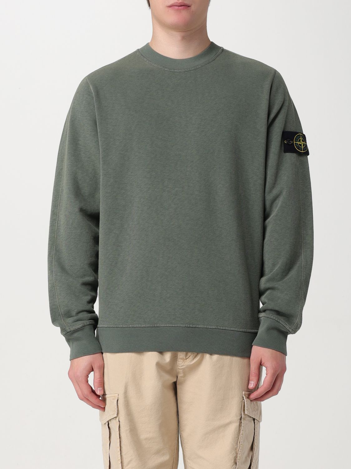 image of Stone Island Sweatshirt Men Military (Size 2XL)