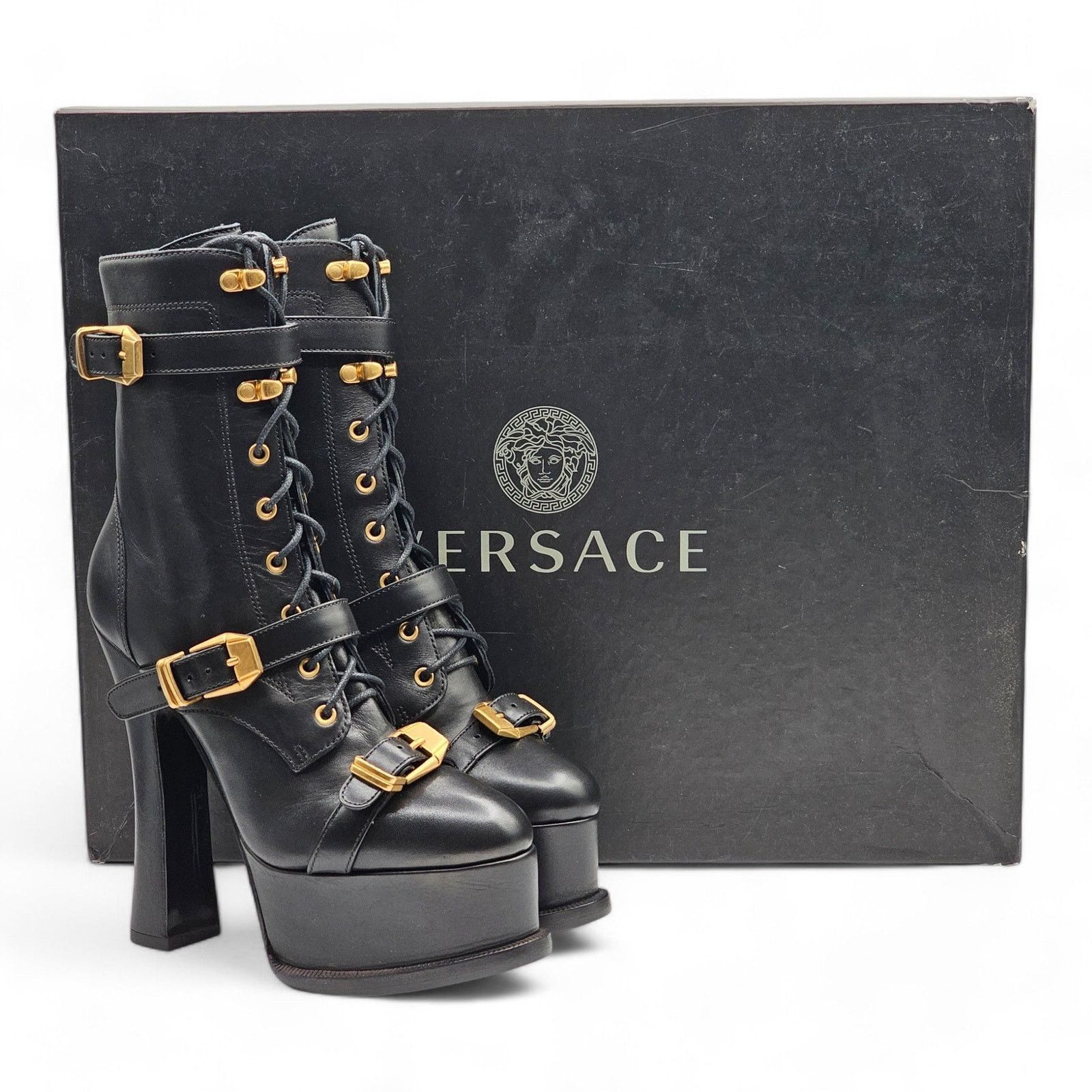 Versace Platform Boots - Nappa Leather - Black - Size 35.5 $2300 Size US 5.5 / IT 35.5 - 7 Thumbnail