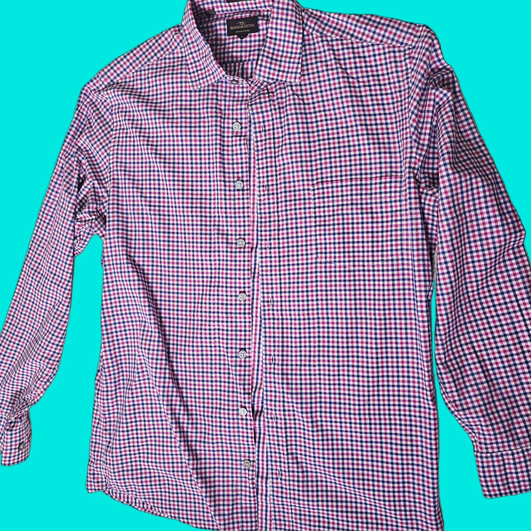 Rodd & Gunn Rodd & Gunn Button-Down Shirt Men M Blue Plaid Italy Long Sleeve Regular Button-Up Collared Modern Vintage: No Size US M / EU 48-50 / 2 - 1 Thumbnail