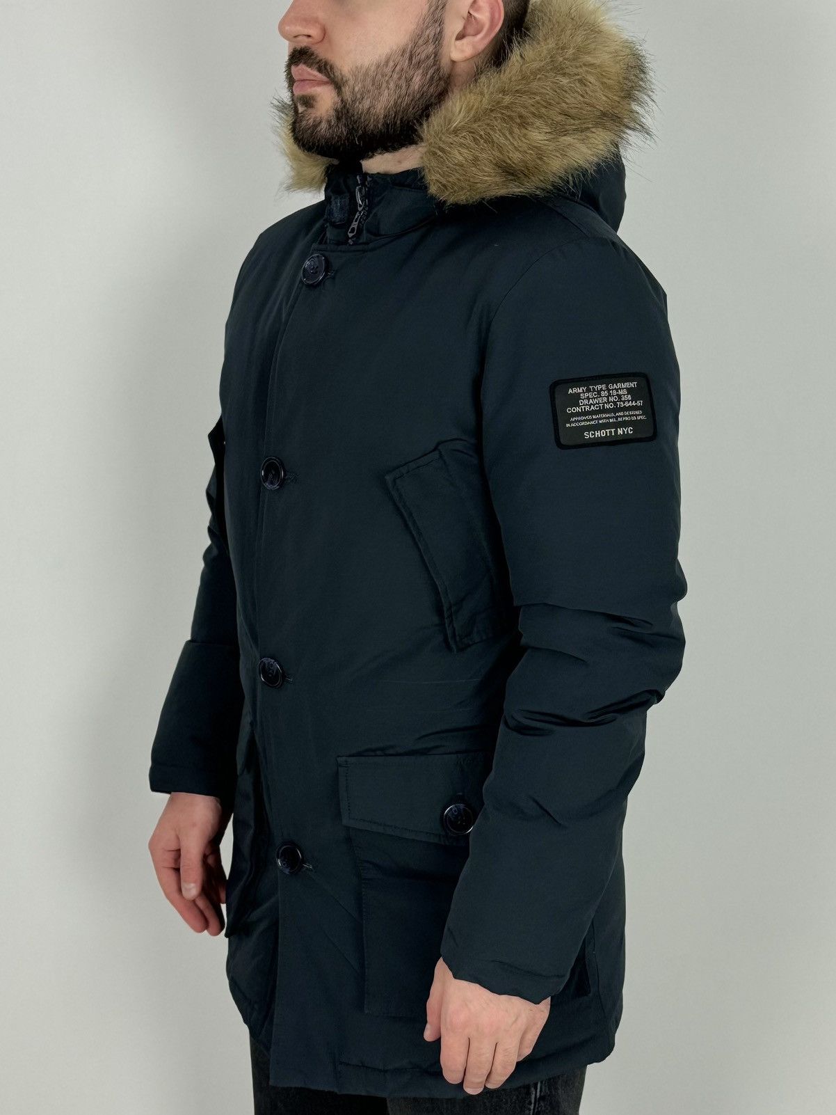 Schott Schott NYC Army Tupe Garment Down Winter Parka Jacket Size US S / EU 44-46 / 1 - 1 Thumbnail