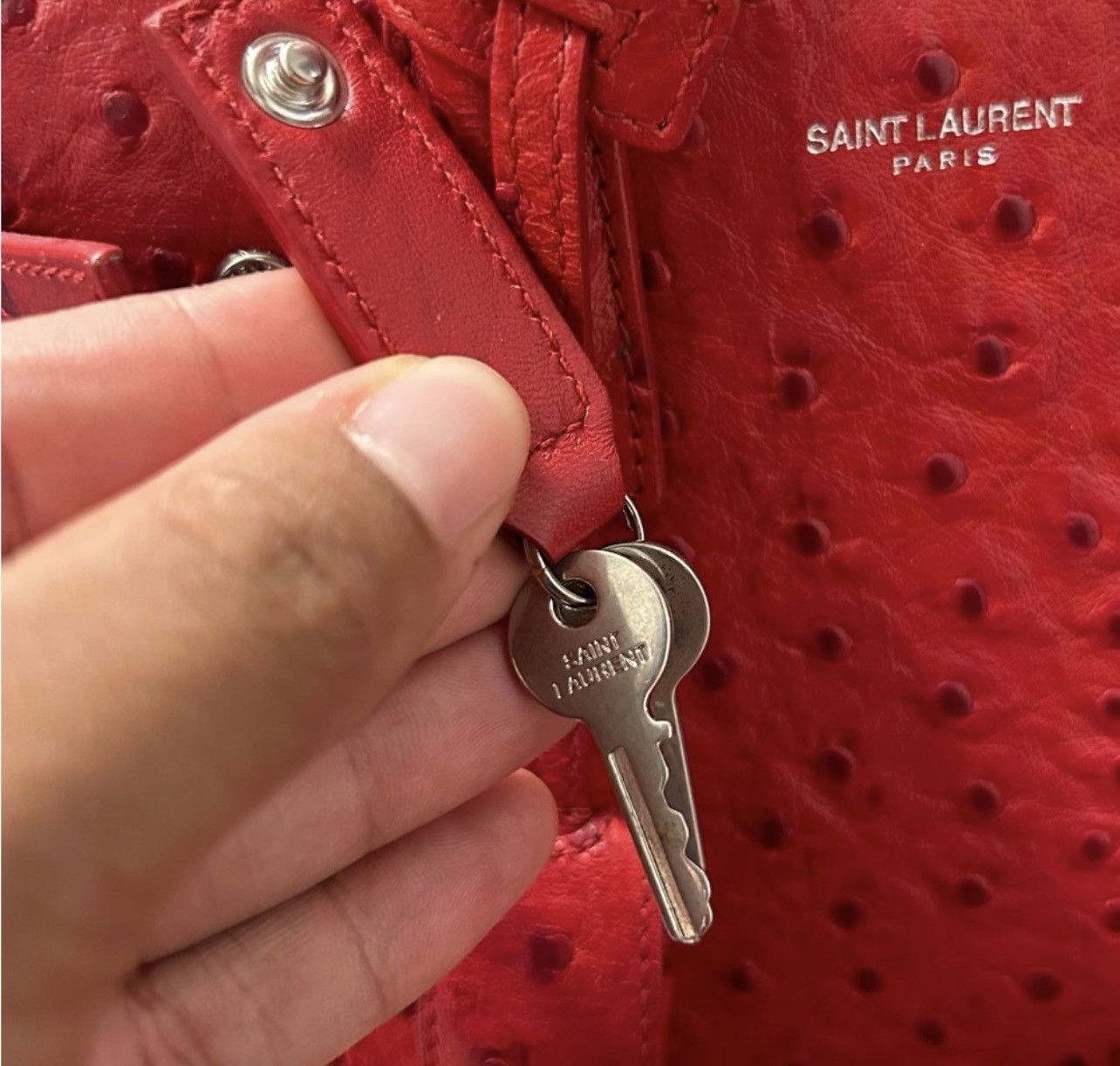 Saint Laurent Paris Saint Laurent YSL Authentic OSTRICH Sac de jour Size ONE SIZE - 4 Thumbnail