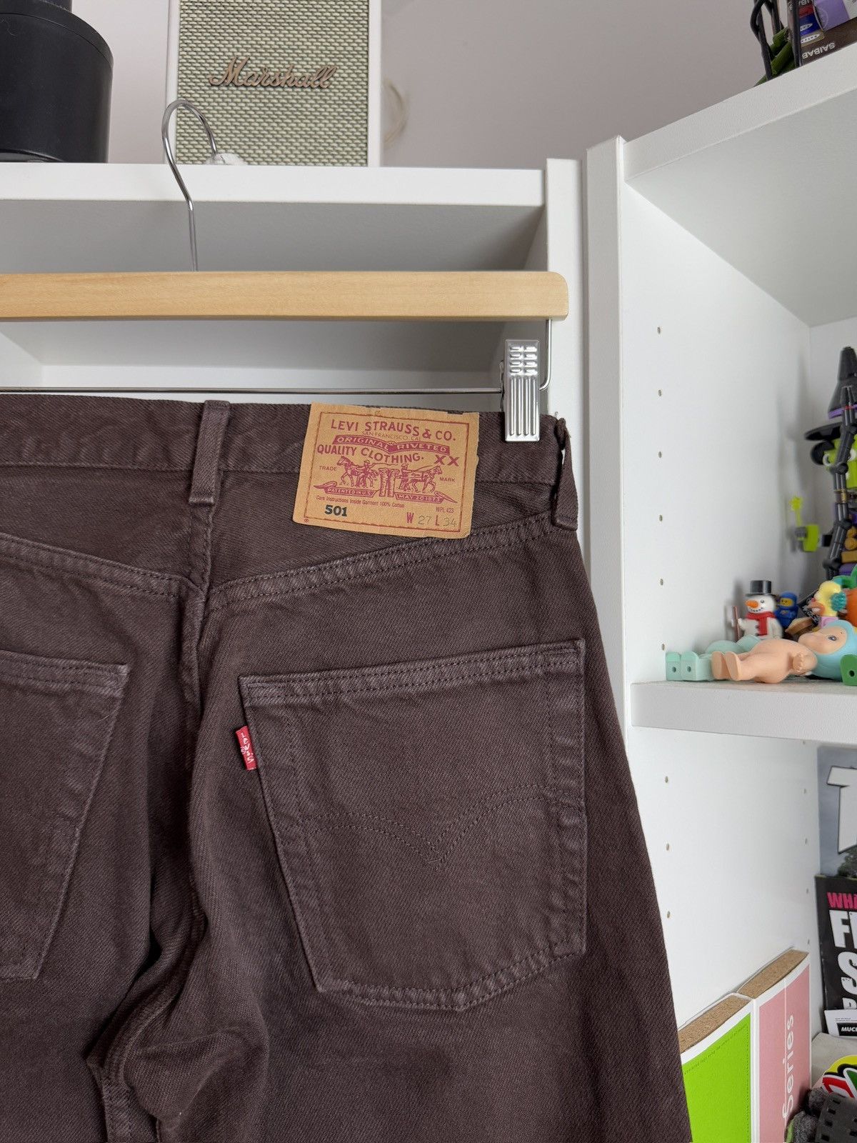 Levi's × Levi's Vintage Clothing × Vintage Vintage Levi’s 501 brown denim jeans pants 27x34 streetwear Size US 27 - 4 Thumbnail