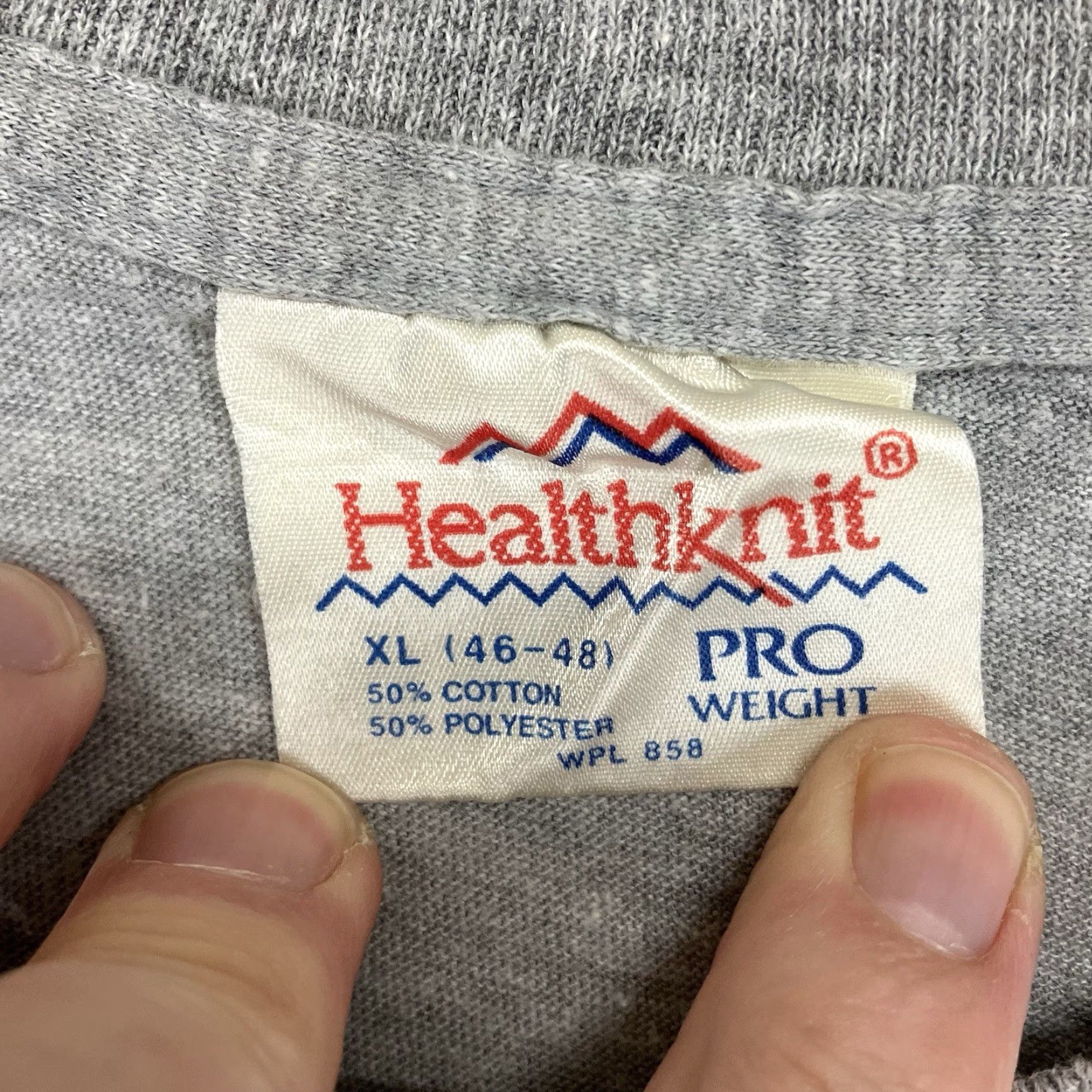 Vintage VINTAGE Healthknit Nature T Shirt Mens XL Gray Crew Neck Short Sleeve 1989 80s Art Size US XL / EU 56 / 4 - 4 Thumbnail