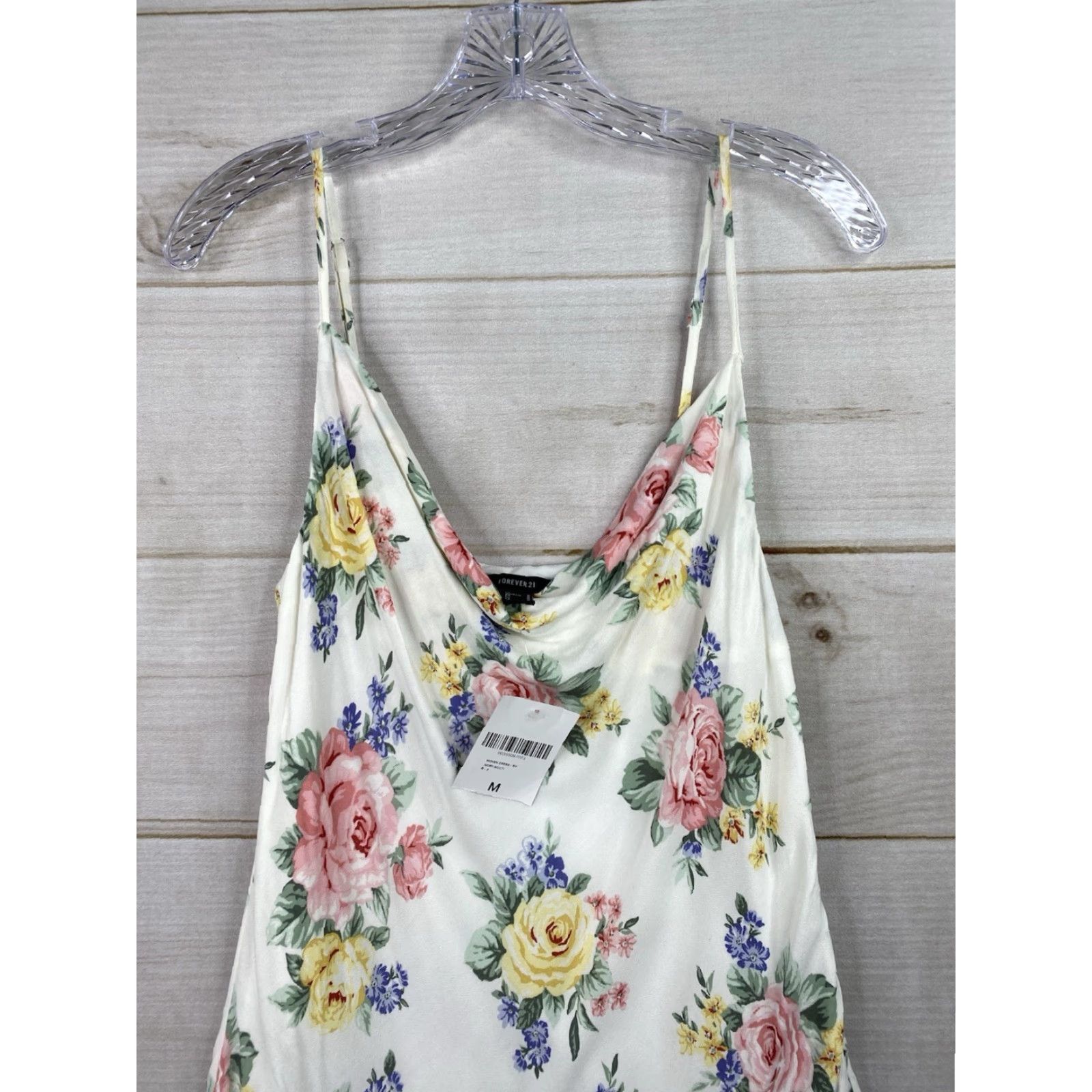 Forever 21 FOREVER 21 Dress M White Mini Floral Boho Sleeveless NWT Strappy Lined Sneak Peek: 90s Style Size M / US 6-8 / IT 42-44 - 2 Thumbnail