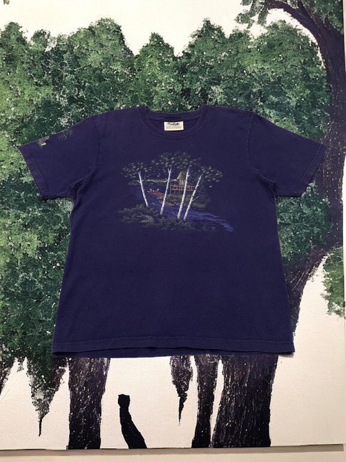 Vintage Vintage Northern reflection Art Painting Healing Tshirt Size US M / EU 48-50 / 2 - 1 Thumbnail