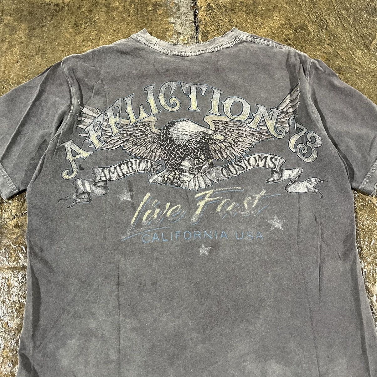 Affliction × Tapout × Vintage Crazy Y2K Affliction Biker Grunge Motorcycle Punk Tee Shirt Size US S / EU 44-46 / 1 - 6 Thumbnail