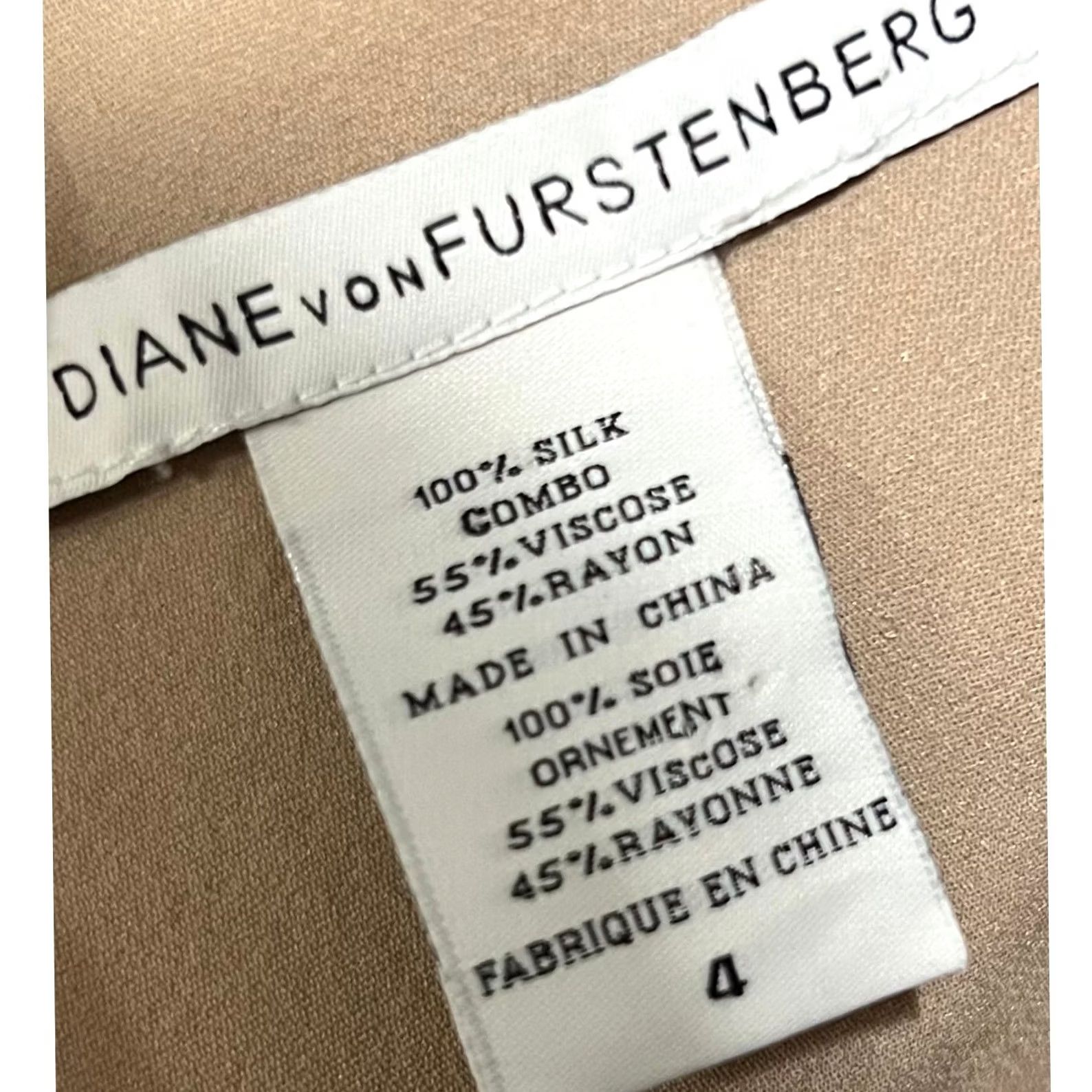 Diane von Furstenberg Diane von Furstenberg Kayley Silk Cinched Accent Tan Black Sheath Dress Sz 4 Size S / US 4 / IT 40 - 8 Thumbnail