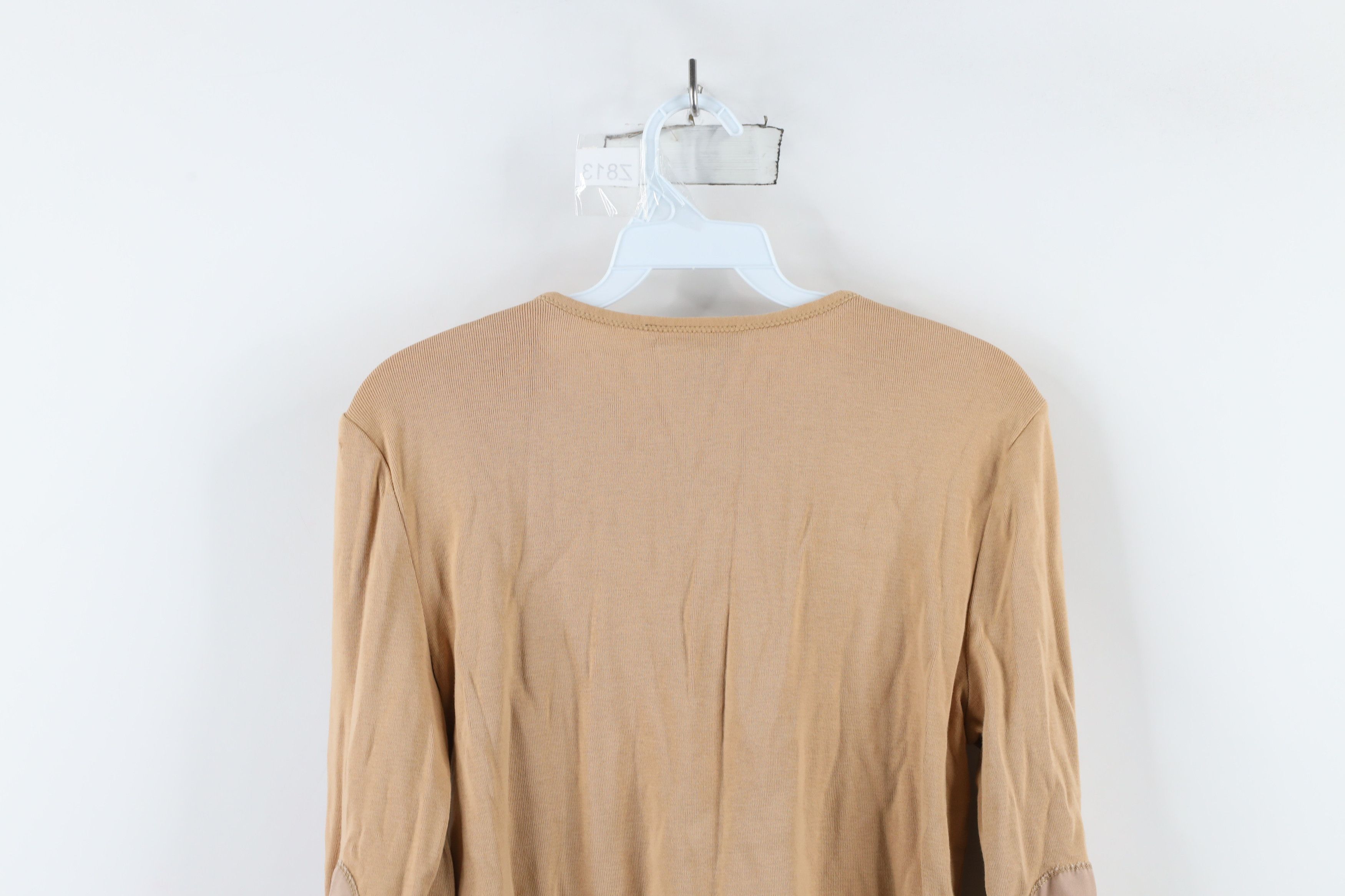 Ralph Lauren × Vintage Vintage 90s Ralph Lauren Knit Henley T-Shirt Beige USA Size L / US 10 / IT 46 - 14 Thumbnail