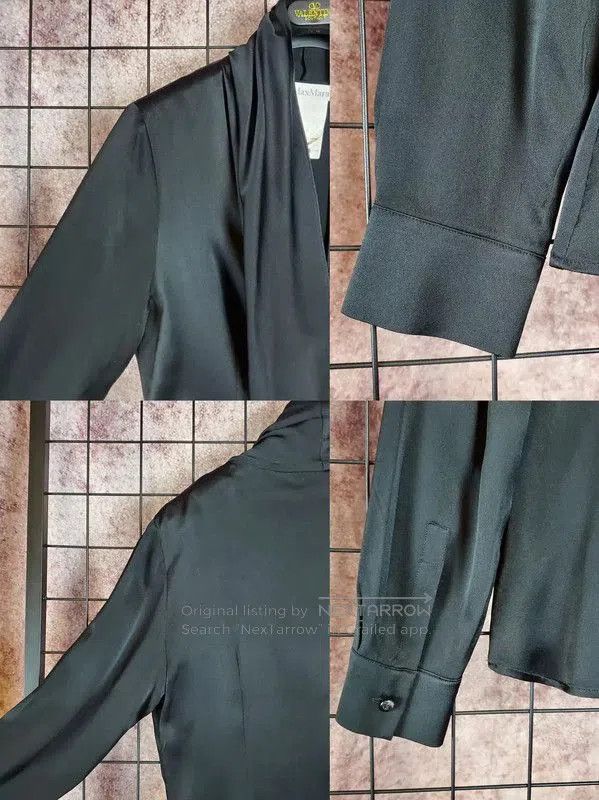 Max Mara MaxMara Black Silk Long Sleeve Shirt . Size S / US 4 / IT 40 - 7 Thumbnail