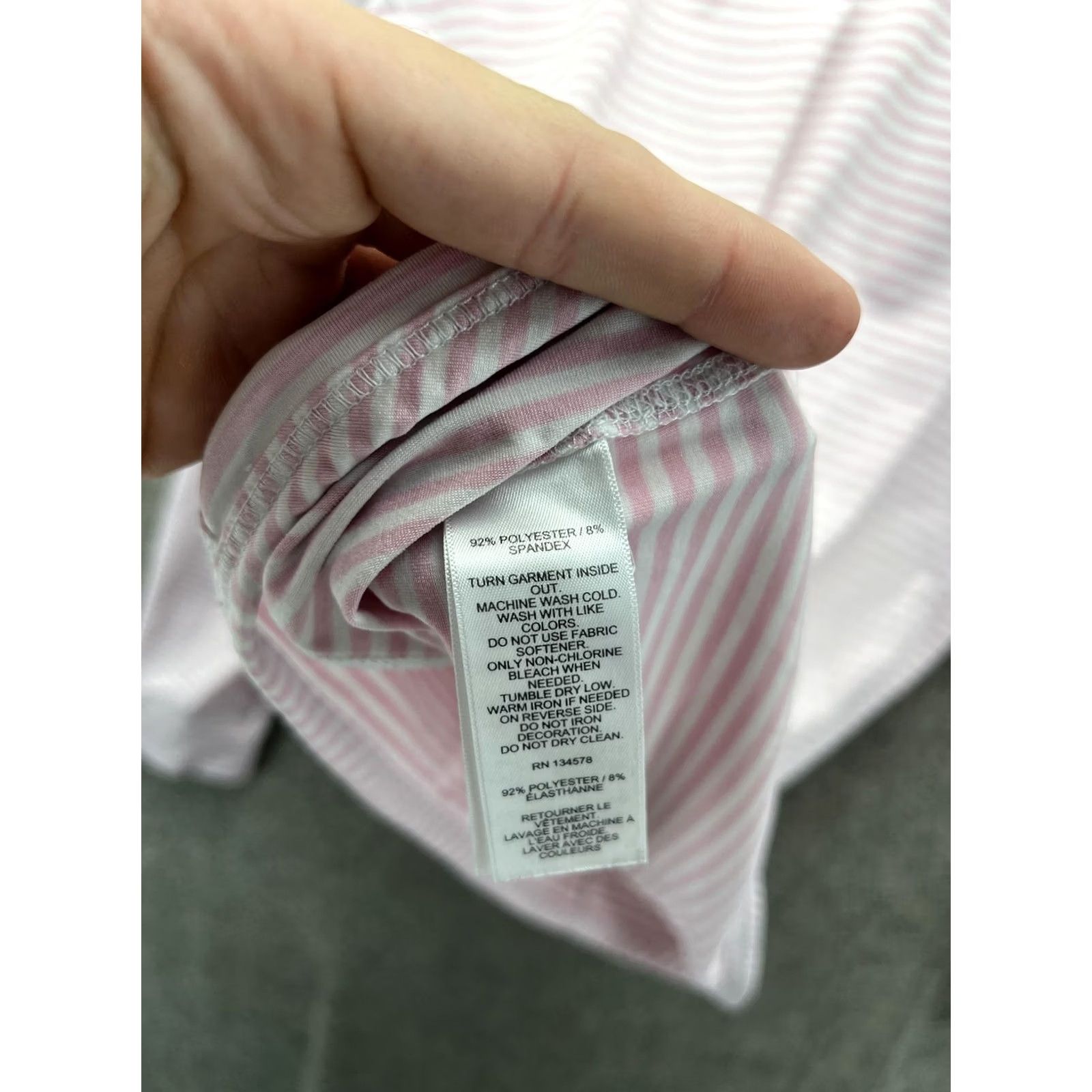 Vineyard Vines Vineyard Vines Shirt Womens Small Pink Stripe Mock Neck 1/4 Zip Jersey Top Size S / US 4 / IT 40 - 4 Thumbnail