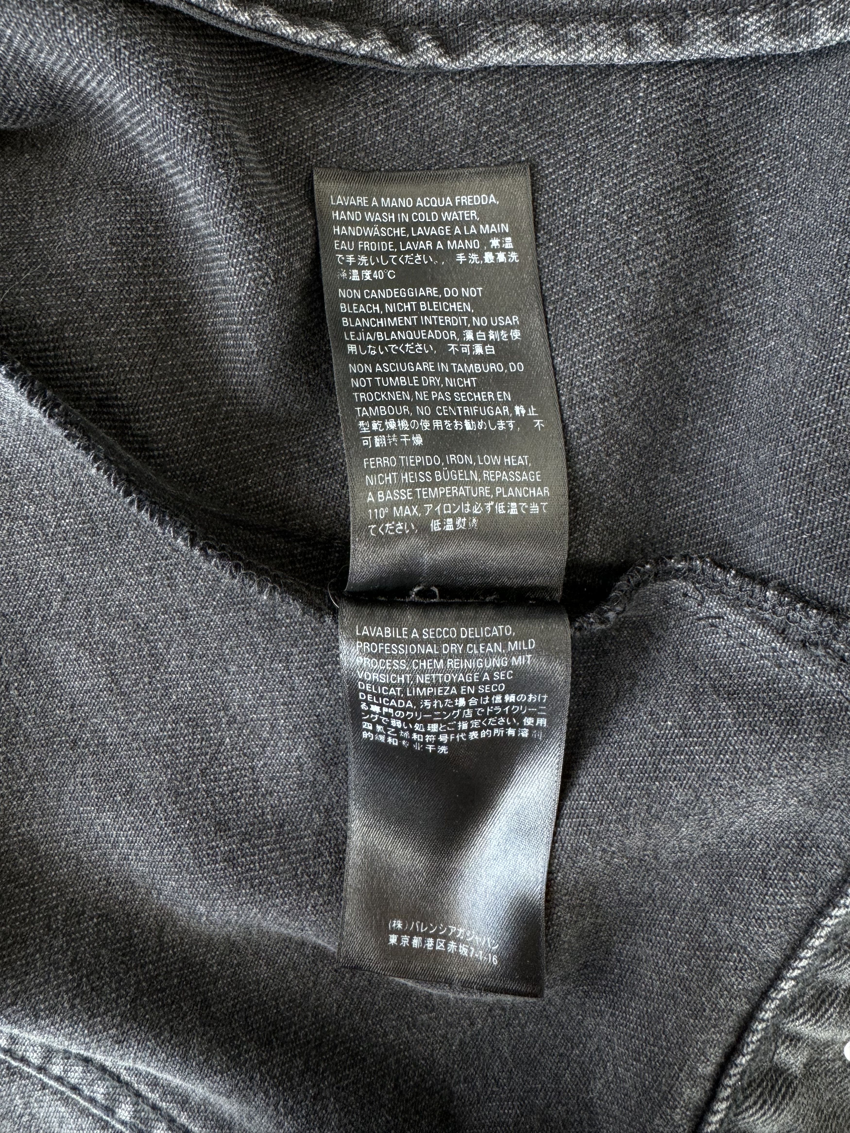 Balenciaga Balenciaga Grey Rhinestone Logo Denim Jacket Size US L / EU 52-54 / 3 - 6 Thumbnail