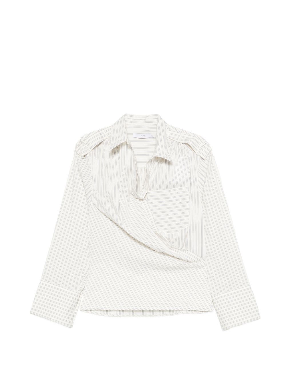 LACE STRIPED COTTON SHIRT