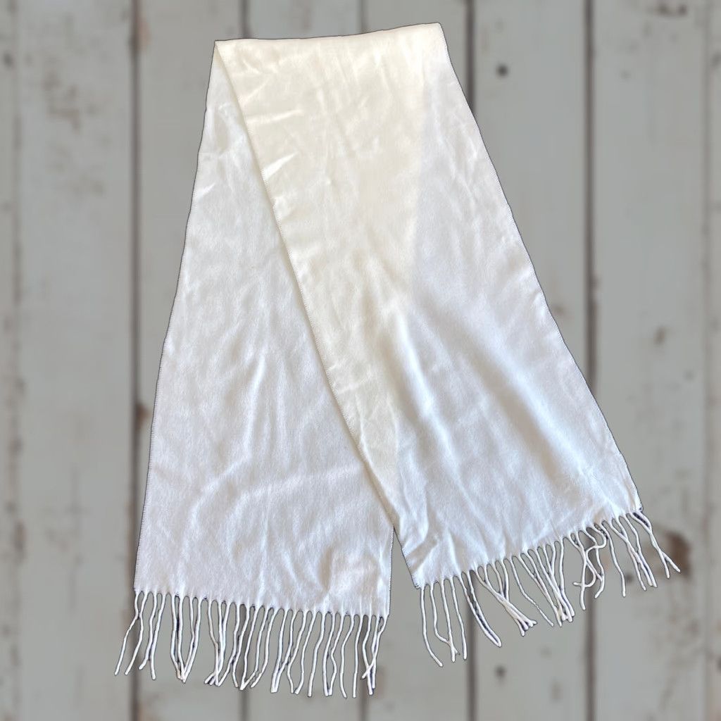 Vintage VINTAGE FRAAS Scarf Women Beige Cream Ivory Fringe Germany Cashmink Size ONE SIZE - 1 Thumbnail