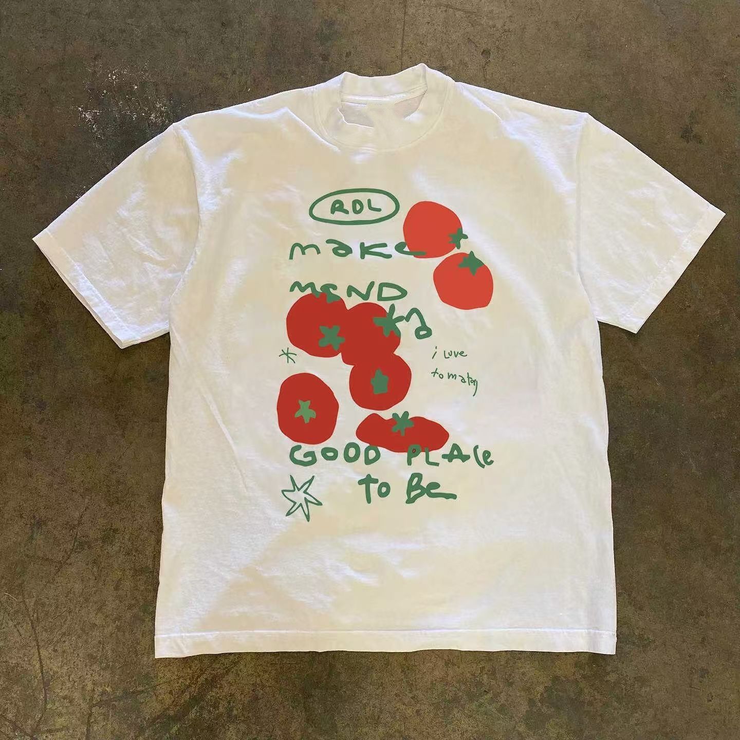 Japanese Brand Tomato Pattern Casual Retro Cotton T-shirt Size US M / EU 48-50 / 2 - 1 Thumbnail