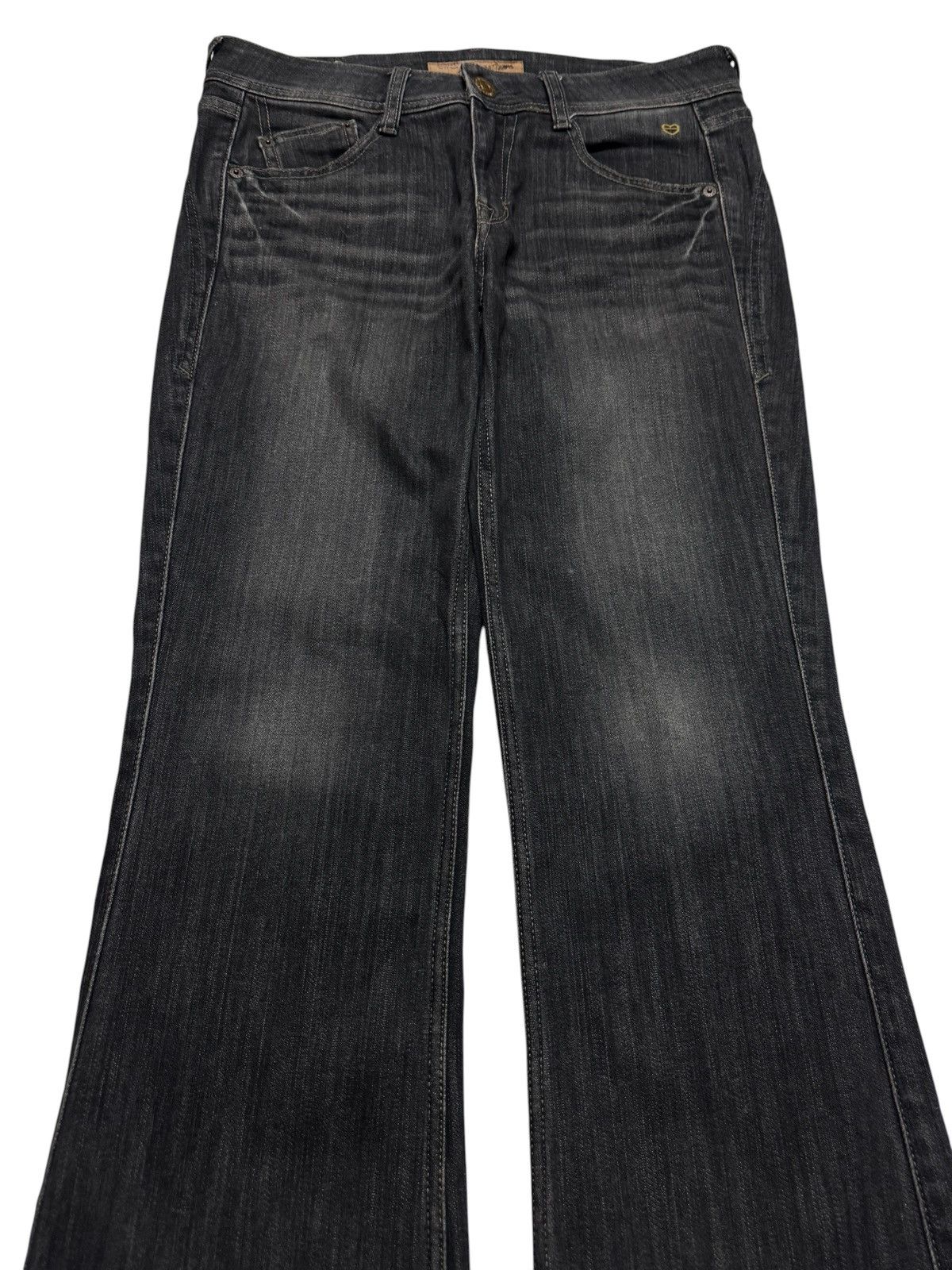 Tornado Mart BELL BOTTOM VINTAGE 🇯🇵 WHISKER CLAWMARK BOOTCUT DARK DENIM Size US 31 - 2 Thumbnail