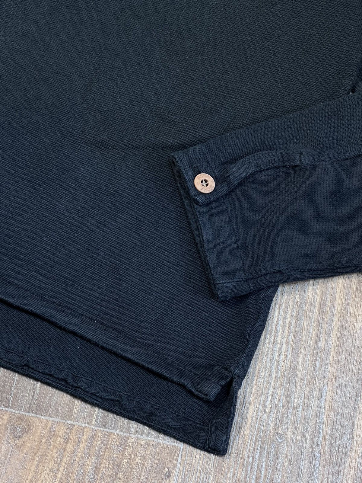 Stone Island Vintage Stone Island Big Logo Polo Neck Sweatshirt Black Size US XL / EU 56 / 4 - 5 Thumbnail