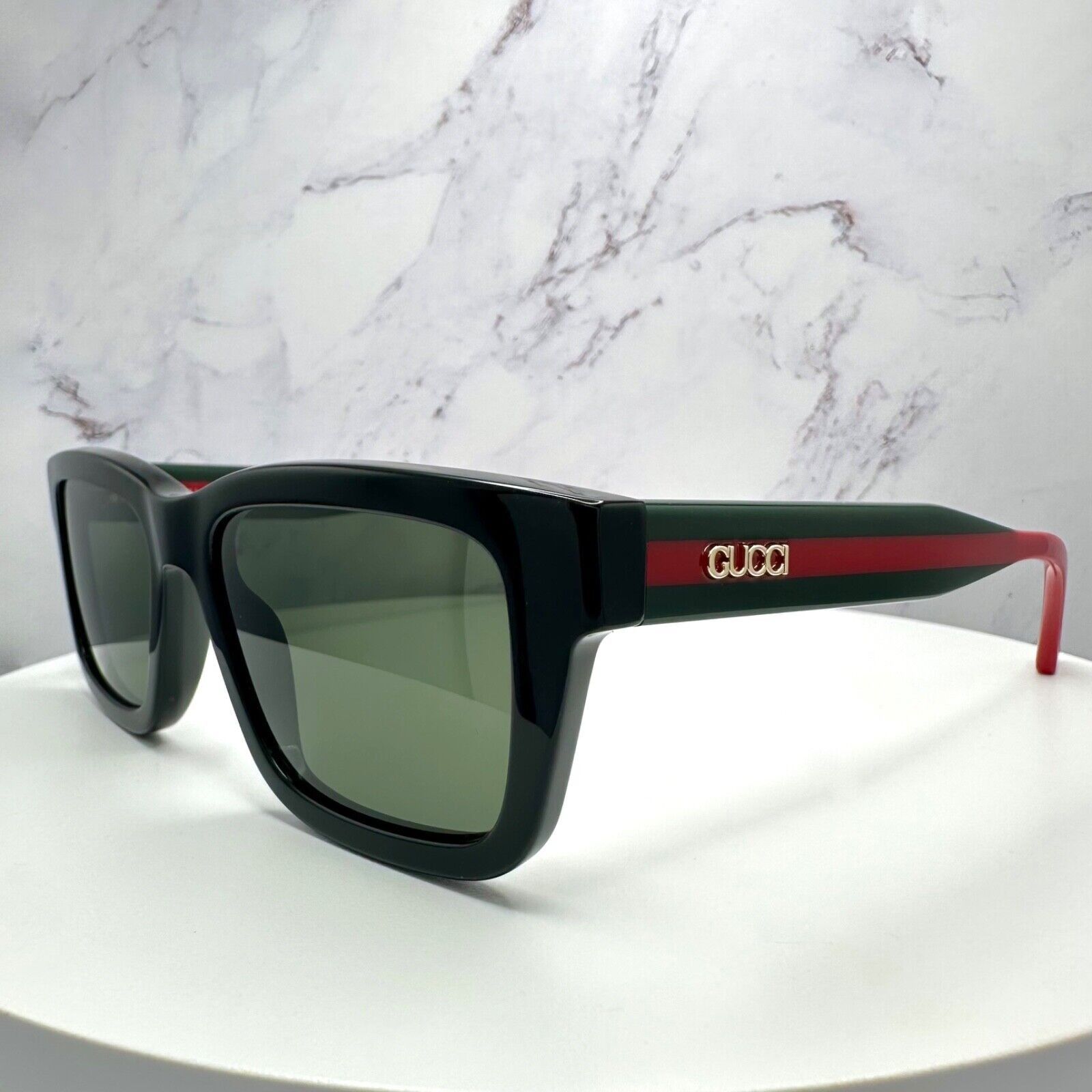 Gucci New GUCCI Sunglasses Black Gold 3D Metal Logo Square Size ONE SIZE - 23 Thumbnail