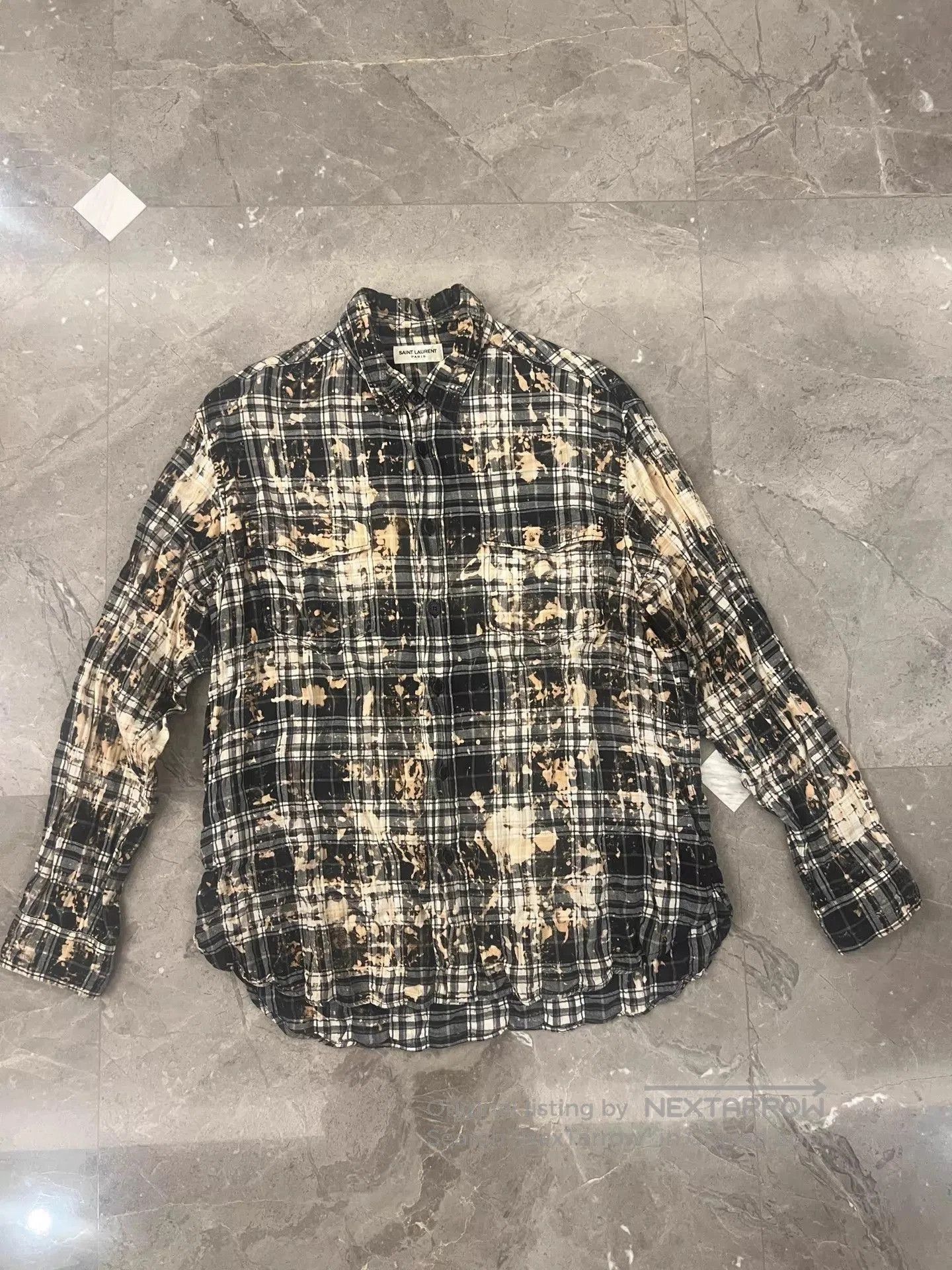 Saint Laurent Paris Multi Plaid Distressed Button. Size US S / EU 44-46 / 1 - 1 Thumbnail