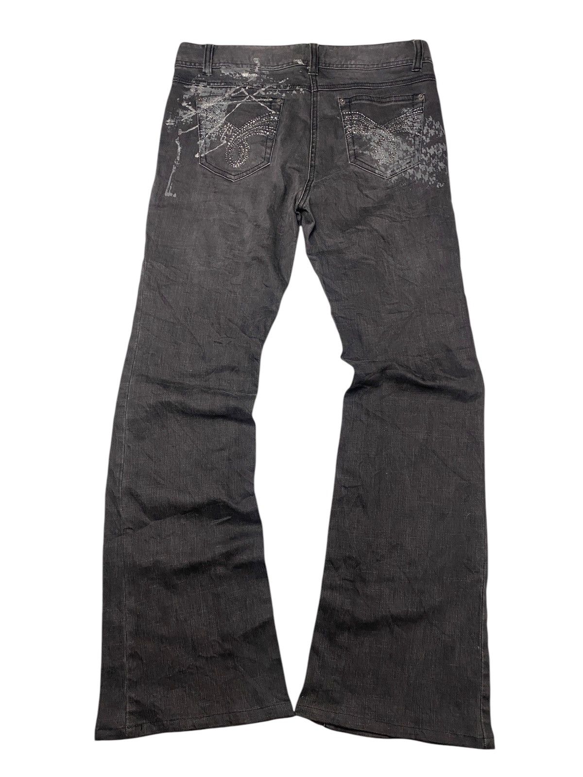 If Six Was Nine 2000's Joinus Tribal Glittery Flared Jeans Size US 29 - 2 Thumbnail