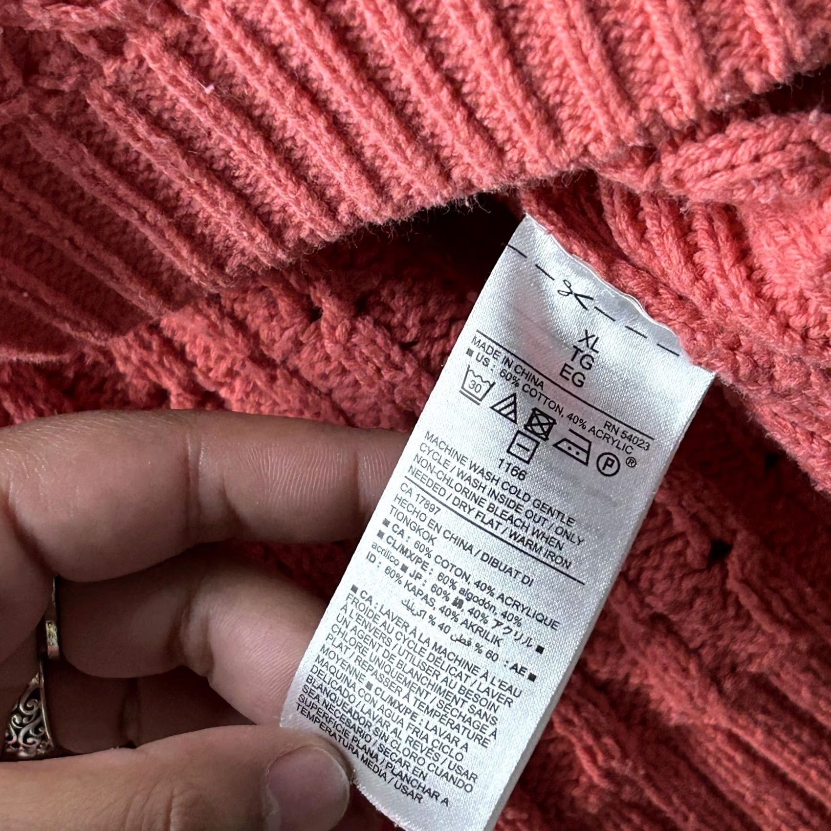 Old Navy Old Navy Womens XL Pink Crew Neck Open-Knit Lightweight Pullover Sweater Size XL / US 12-14 / IT 48-50 - 4 Thumbnail