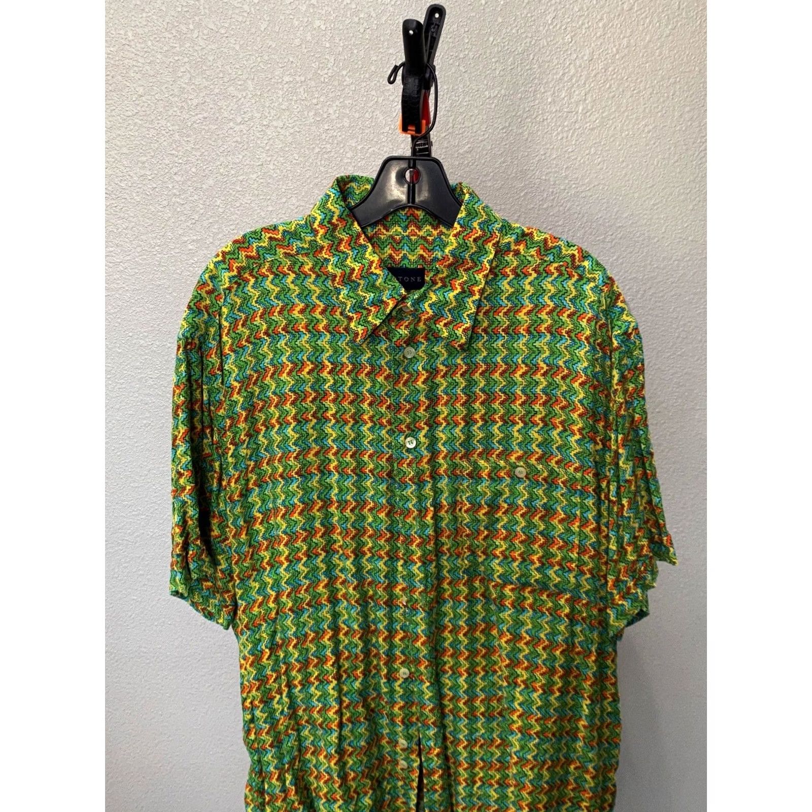 Vintage Bertone Shirt XL Extra Large WILD Geometric Germany CAMP Short Sleeve Button-Up Men Length 34 Sharp Size US XL / EU 56 / 4 - 5 Thumbnail