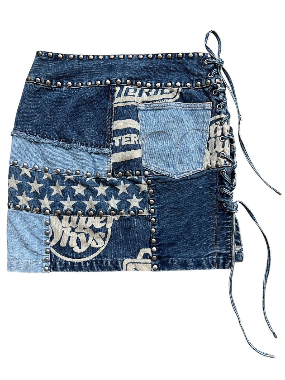 Hysteric Glamour Vintage 90s Hysteric Glamour Studded Denim Mini Skirt Size 28" / US 6 / IT 42 - 3 Thumbnail