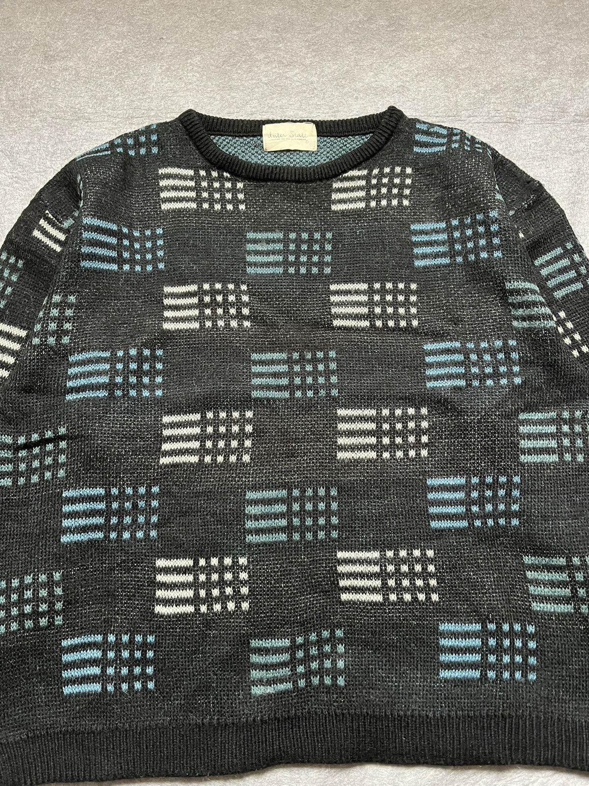 Japanese Brand Inter State Geometric Pattern Knit Sweater Size US M / EU 48-50 / 2 - 3 Thumbnail