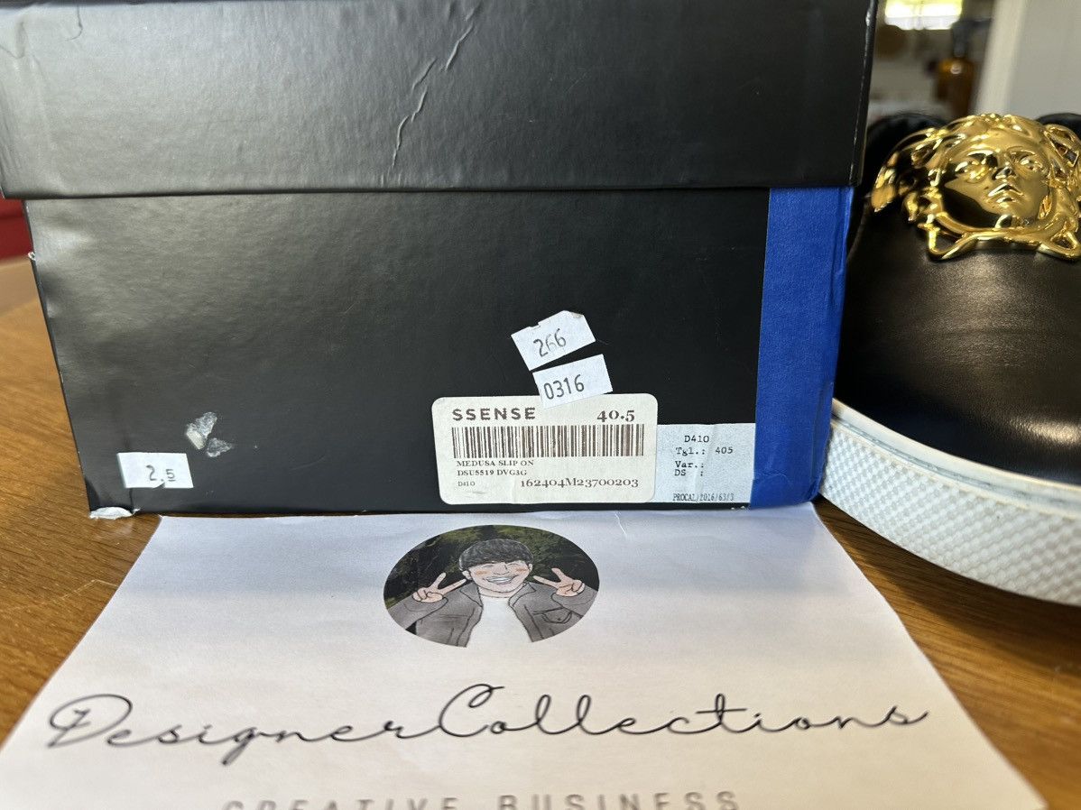 Versace VERSACE White Leather Palazzo Medusa Slip On Sneakers Size US 7.5 / EU 40-41 - 8 Thumbnail