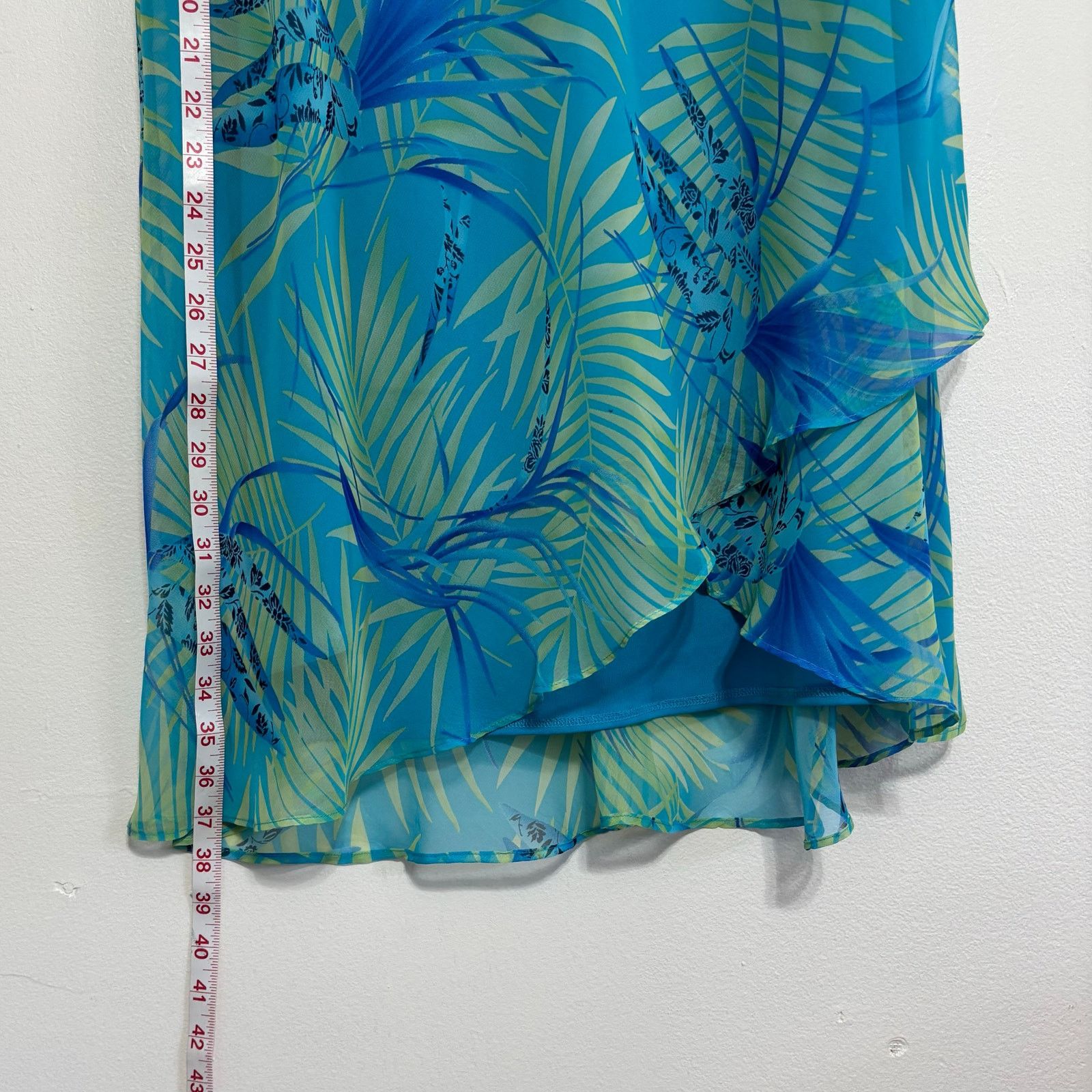 Other Studio 1 Floral Maxi Skirt Set 14W Blue Yellow Tropical 2pc Size 36" / US 14 / IT 50 - 13 Thumbnail