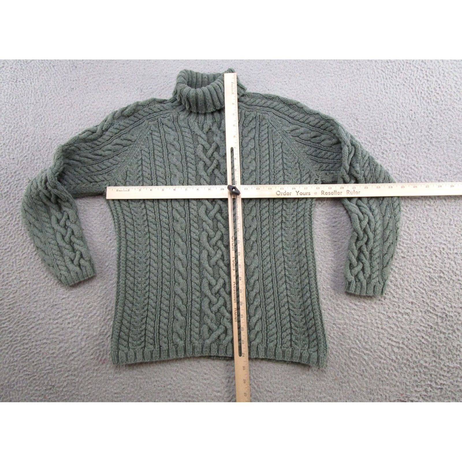 Lands' End VINTAGE Lands' End Green Cable Knit Fisherman Pullover Heavy Sweater Womens SZ S Size S / US 4 / IT 40 - 4 Thumbnail