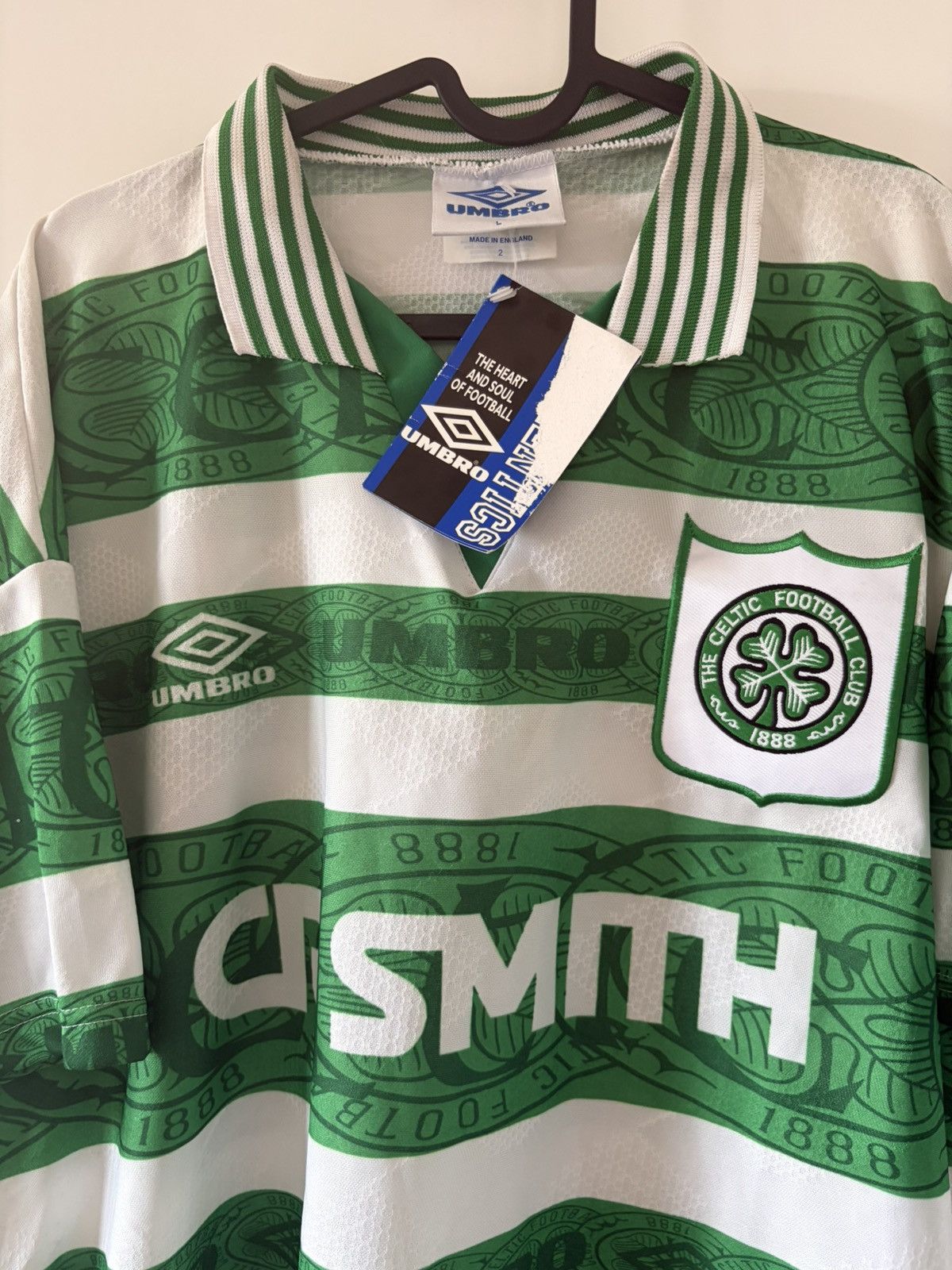 Umbro Celtic Glasgow umbro 1995-1997 home Vintage Soccer Jersey Size US L / EU 52-54 / 3 - 2 Thumbnail