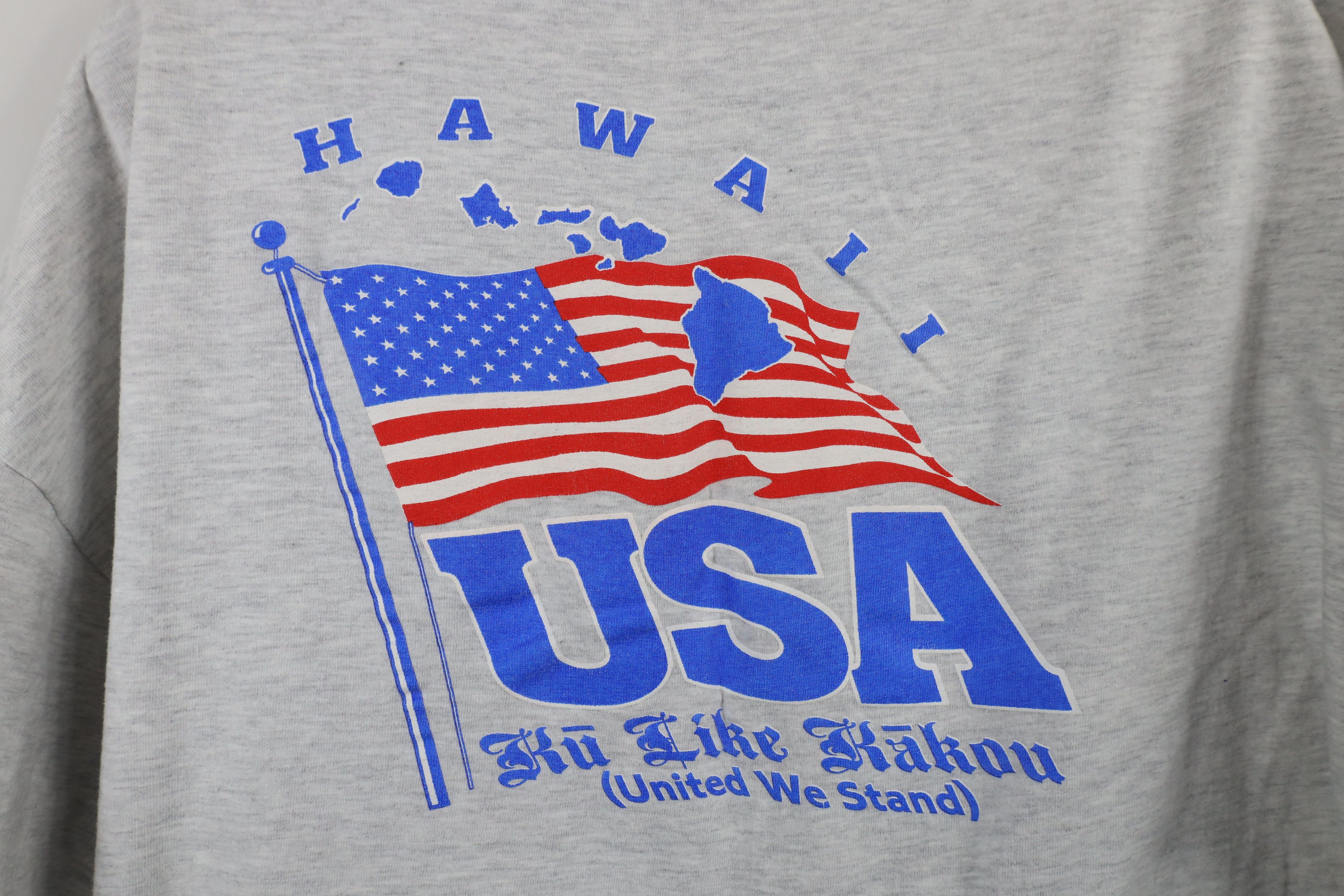 Vintage Vintage 90s Hawaii USA Ku Like Kakou United We Stand T-Shirt Size US XXL / EU 58 / 5 - 10 Thumbnail