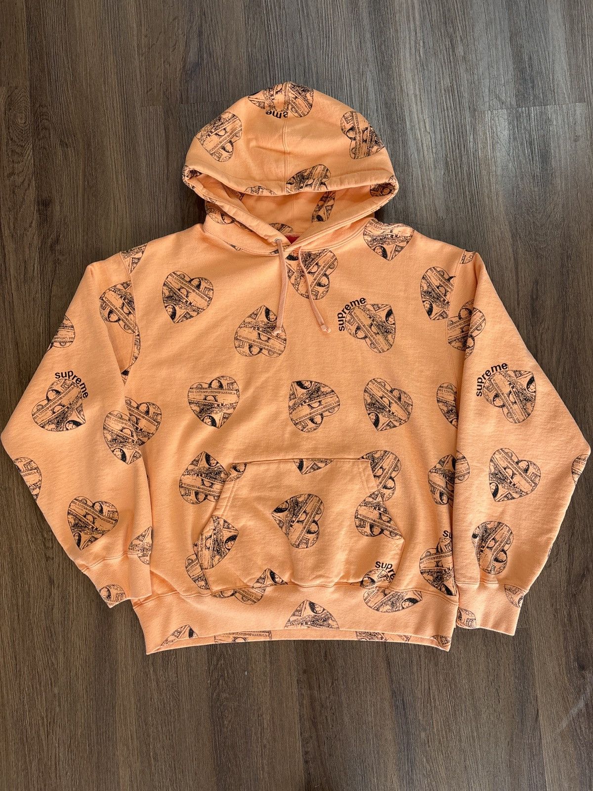 Supreme Supreme Love Cash Hooded Sweatshirt Peach | Grailed