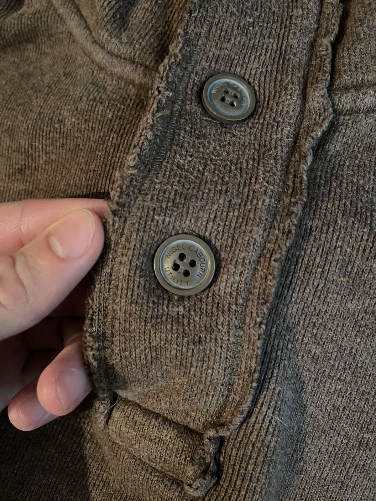 Nigel Cabourn × Vintage Nigel Cabourn Logo Utility 3/4 Vintage Japanese Sweater Size US XL / EU 56 / 4 - 7 Thumbnail