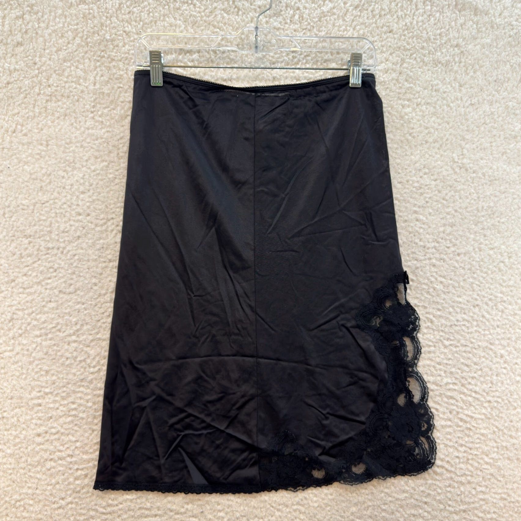 Vintage VINTAGE Body Chic Slip Skirt XS Small Black Lace Victoria n USA Midi S Womens Size 28" / US 6 / IT 42 - 2 Thumbnail