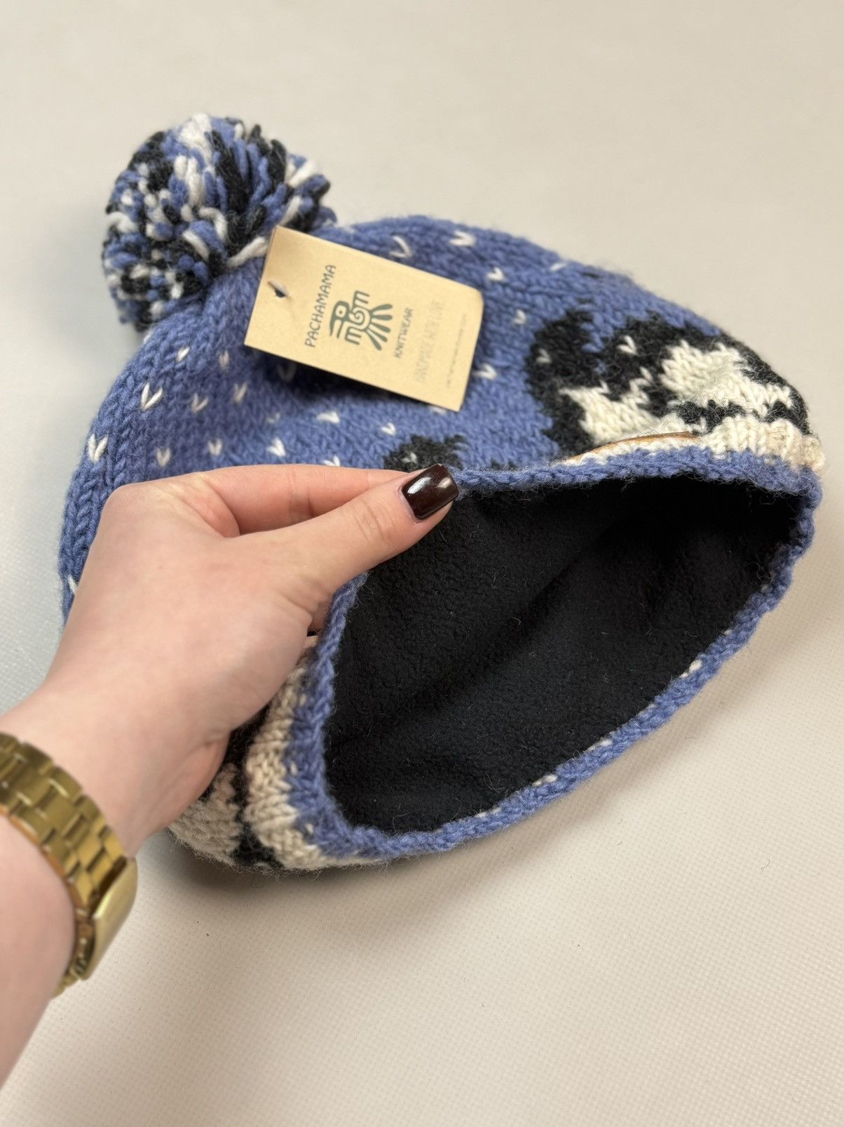 Other BNWT! Pachamama Hand Knitted Wool Pinguin Bobble Beanie Hat Size ONE SIZE - 14 Thumbnail