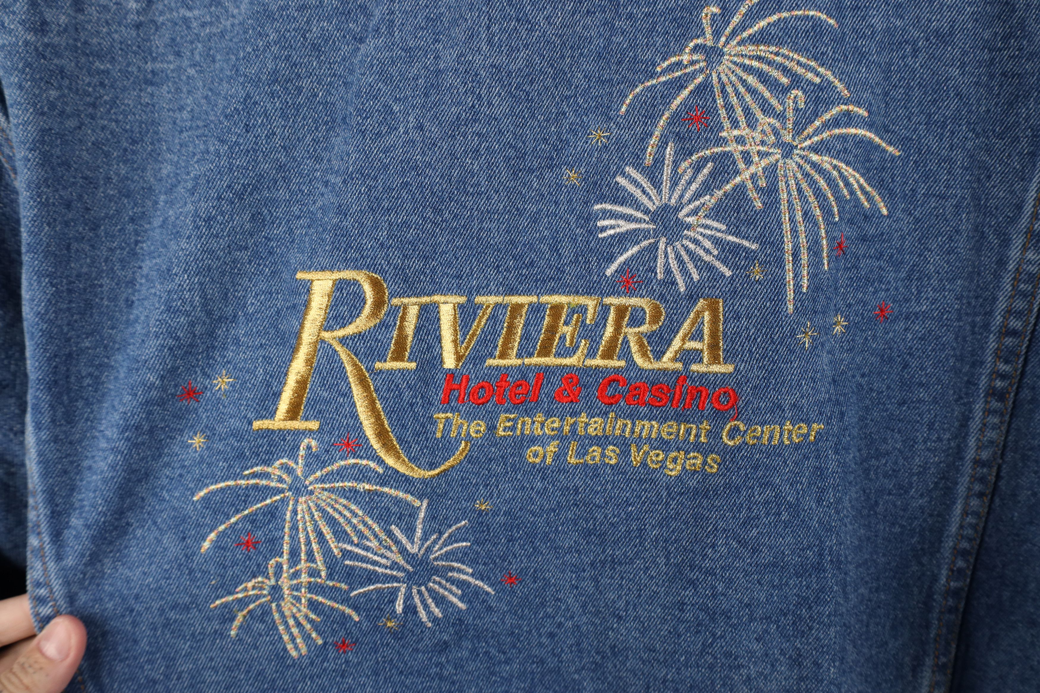 Vintage Vintage 90s Streetwear Riviera Casino Denim Trucker Jacket Size US XXL / EU 58 / 5 - 11 Thumbnail