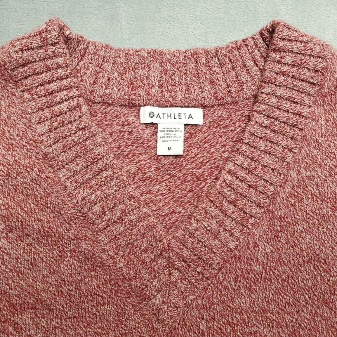Athleta Athleta Womens Medium Vital V-Neck Tunic Pullover Sweater Wool Cashmere Blend Size M / US 6-8 / IT 42-44 - 2 Thumbnail