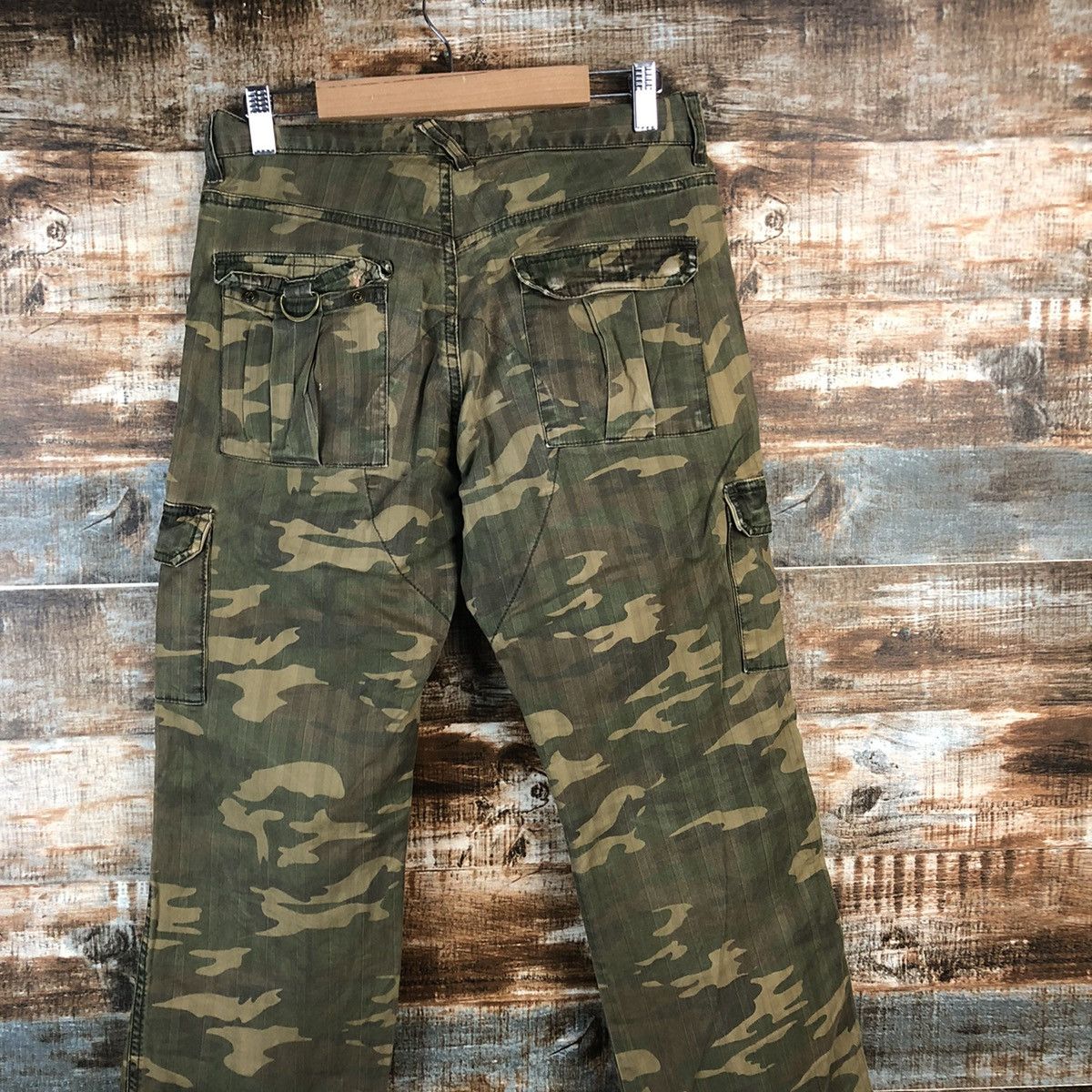 Japanese Brand DLL Ships Green Camo Cargo Multipocket Pants #C760 Size US 28 / EU 44 - 14 Thumbnail