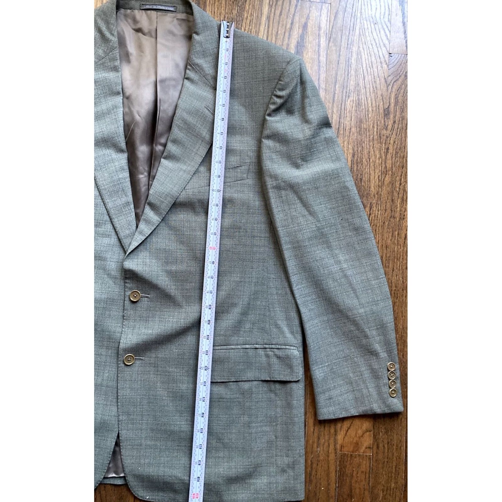 Ermenegildo Zegna Zegna Blazer Mens 44R Green Wool Jacket Regular 2 Piece Holes Note Switzerland Size 44R - 7 Thumbnail