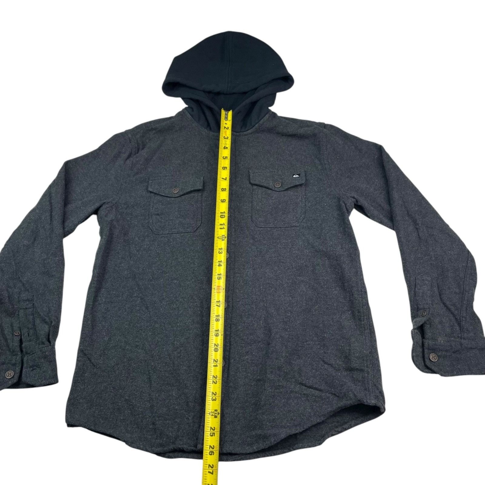 Quiksilver Quicksilver Men's 100% Cotton L/S Hooded Button Work Shirt G Size US S / EU 44-46 / 1 - 5 Thumbnail