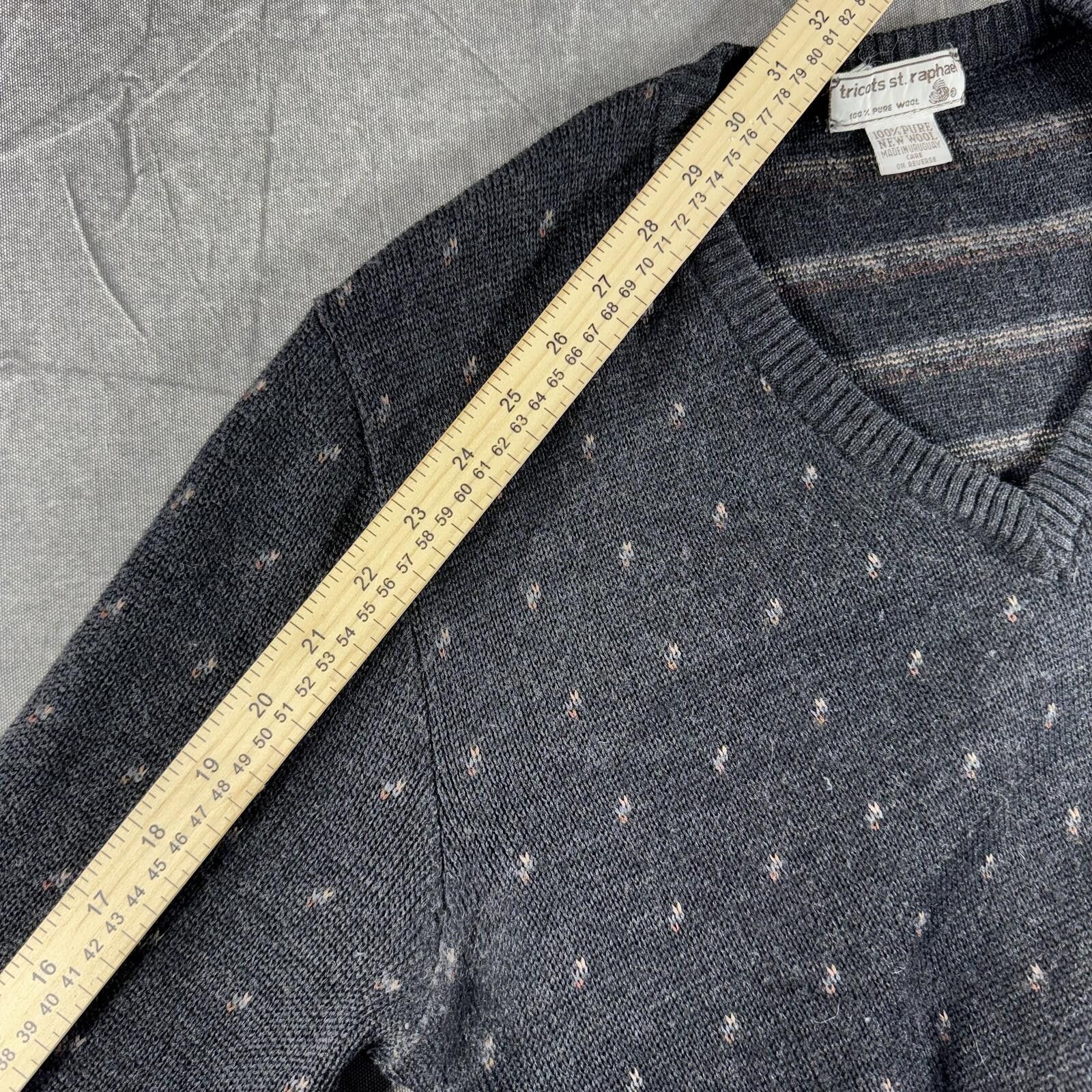 Tricots St. Raphael Tricots St. Raphael Sweater Men's Black Pure Wool V-Neck VTG Size US M / EU 48-50 / 2 - 6 Thumbnail
