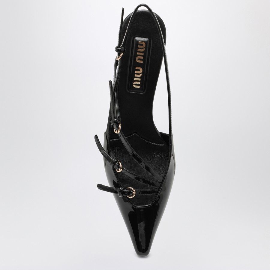 Miu Miu o1d2blof0924 Leather Slingback in Black Size US 6 / IT 36 - 3 Thumbnail
