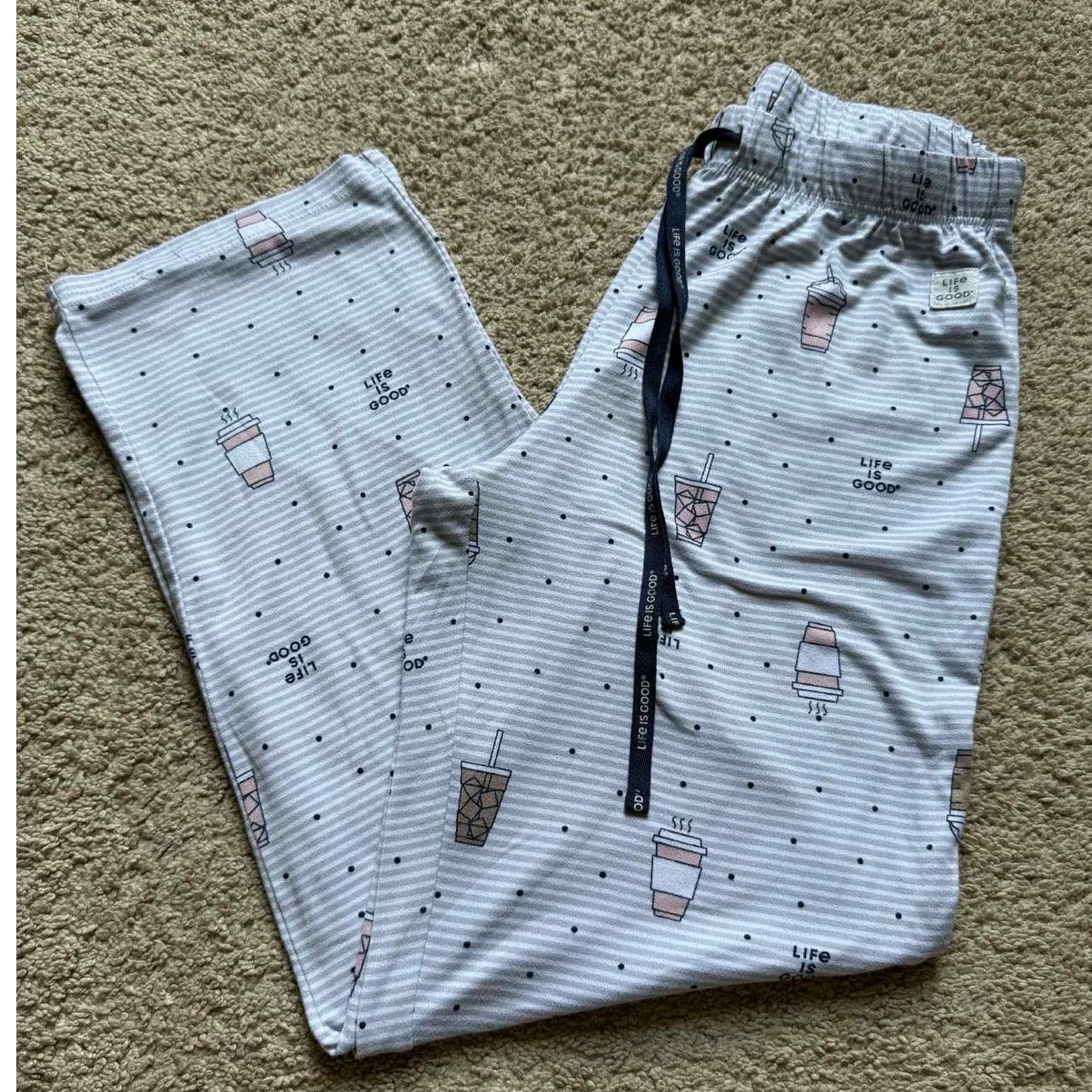 Life is Good Life is Good Sleep Polka Dot Milk Teas Pajama Pants Gray S Size 26" / US 2 / IT 38 - 1 Thumbnail