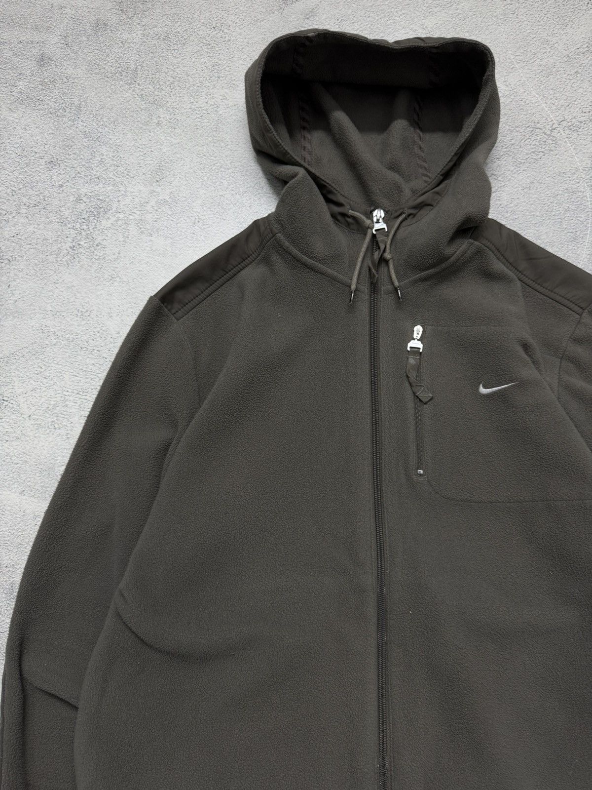 Nike Vintage Y2k Nike Fleece Swoosh Logo Zip Sweatshirt 00’s Size L / US 10 / IT 46 - 6 Thumbnail