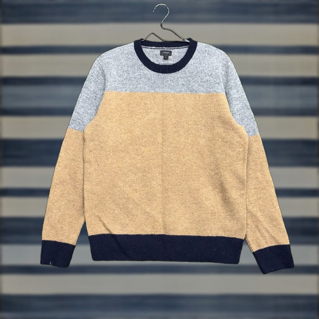 J.Crew J.CREW Wool Lambswool Sweater Mens Large Crew Neck Long Sleeve Pullover Beige 100% Knit Knitwear Preppy Fall Winter Spring Summer All Seasons Mens Size US L / EU 52-54 / 3 - 1 Thumbnail